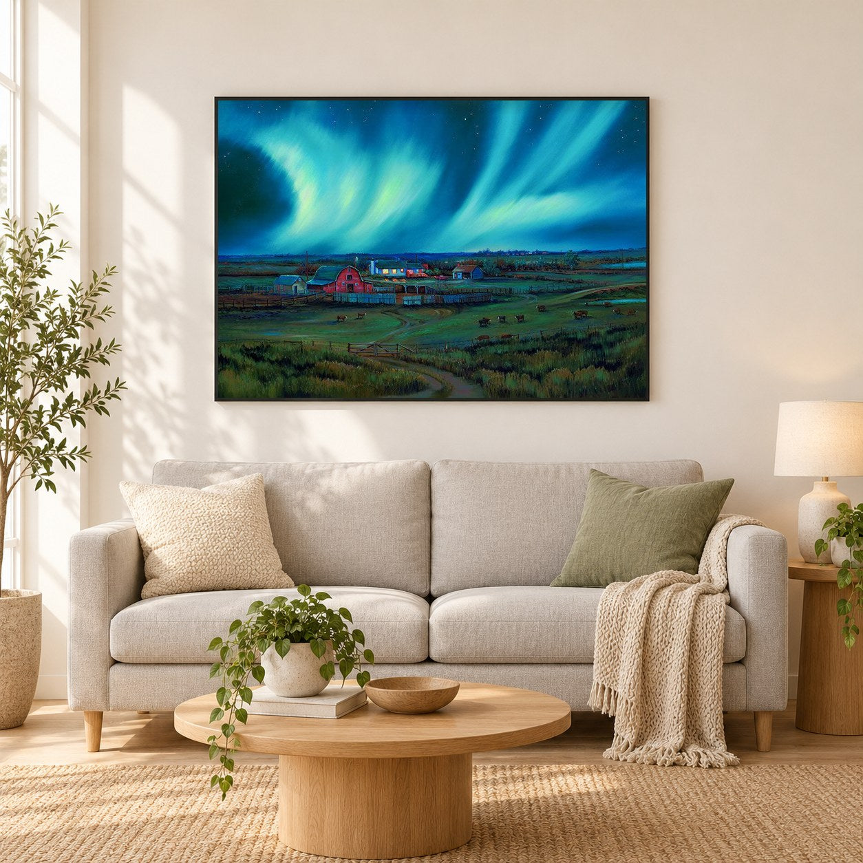 Königsspiegel - Kunst des Jonn Einerssen als gerahmtes Diamond Painting im Wohnzimmer