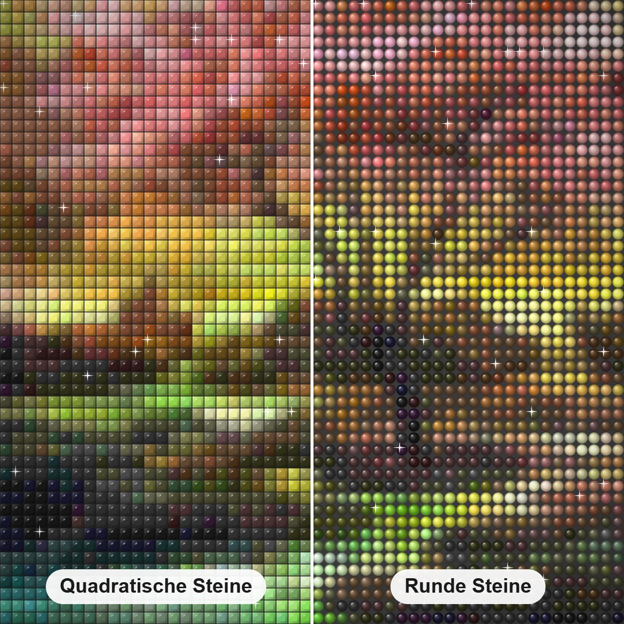 Kirschblüten-Mal-Kit Diamond Painting Nahaufnahme mit quadratischen und runden Steinen