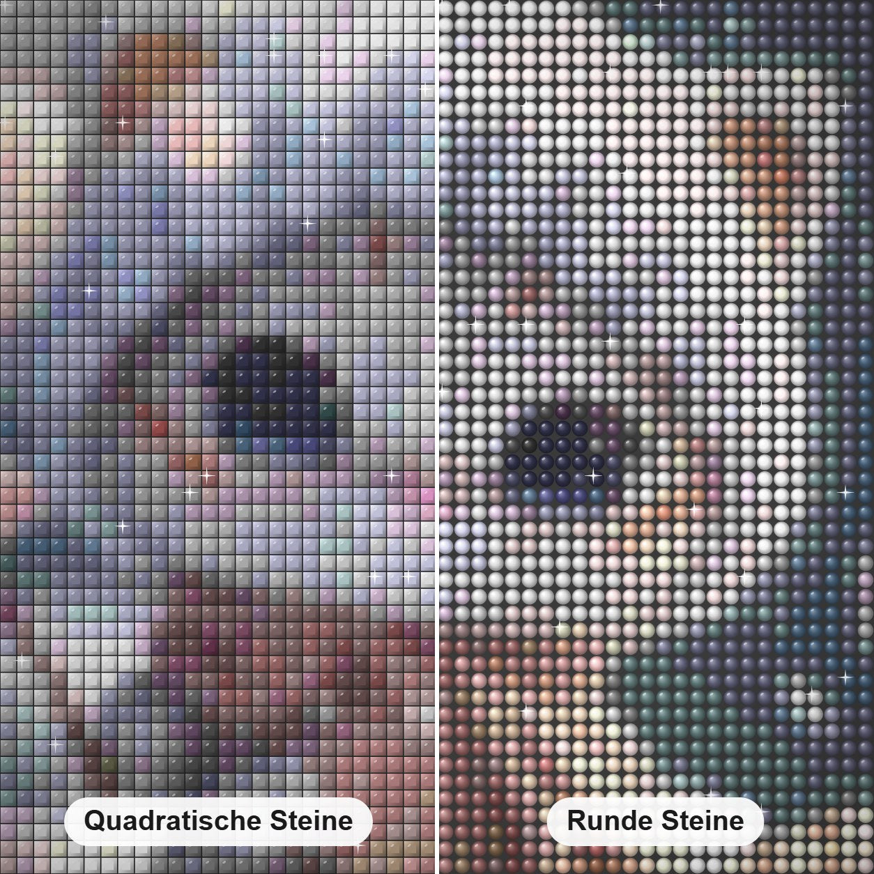 Kätzchens Vorliebe für rosa Blumen Diamond Painting Nahaufnahme mit quadratischen und runden Steinen