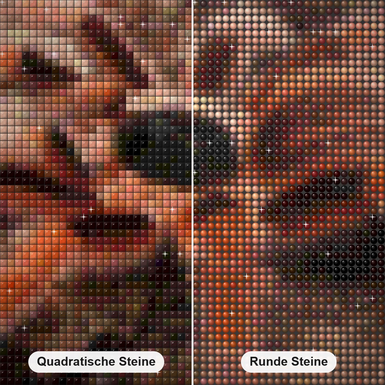Kolumbianische riesige rote Bein-Vogelspinne Diamond Painting Nahaufnahme mit quadratischen und runden Steinen