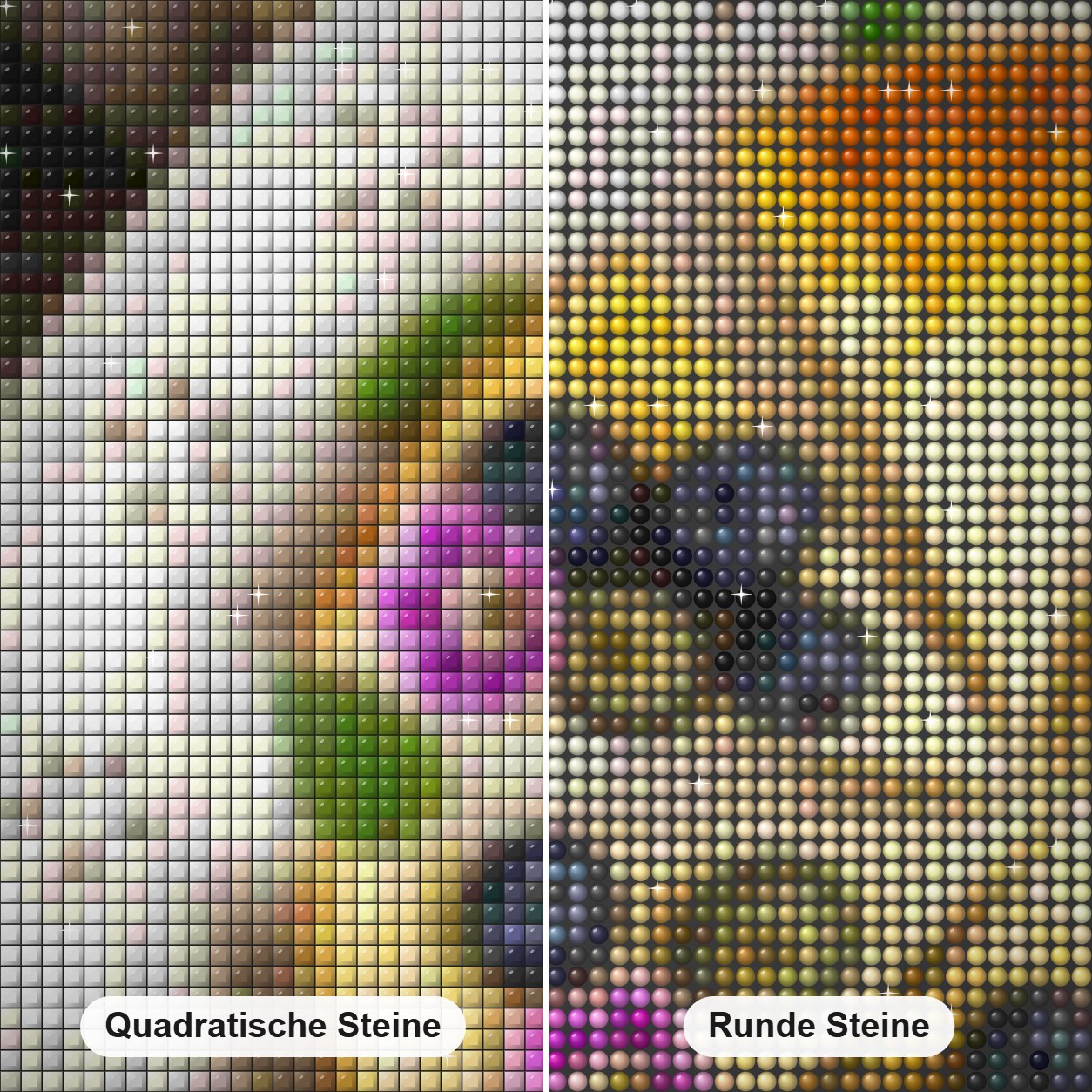 Köstlicher Blaubeerkuchen-Kuchen Diamond Painting Nahaufnahme mit quadratischen und runden Steinen