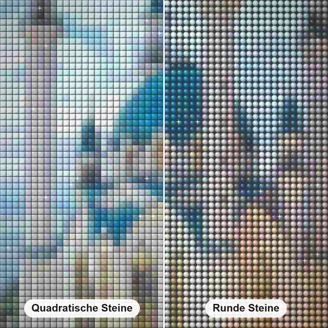 Kul Sharif Moschee Diamond Painting Nahaufnahme mit quadratischen und runden Steinen