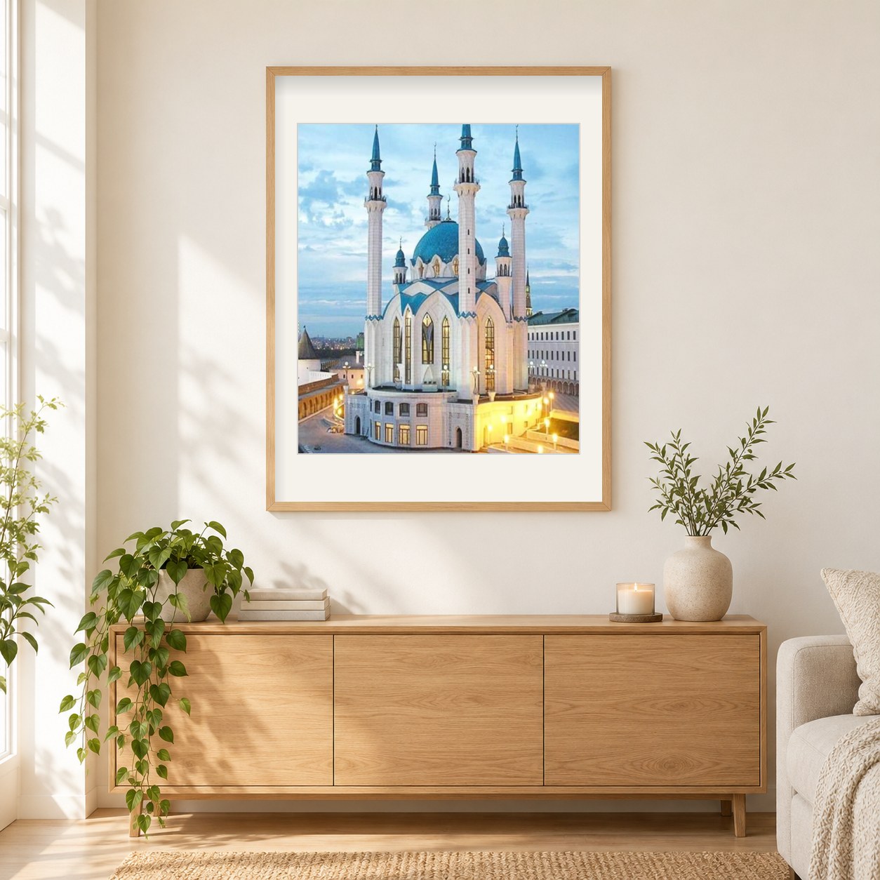 Kul Sharif Moschee als gerahmtes Diamond Painting im Wohnzimmer
