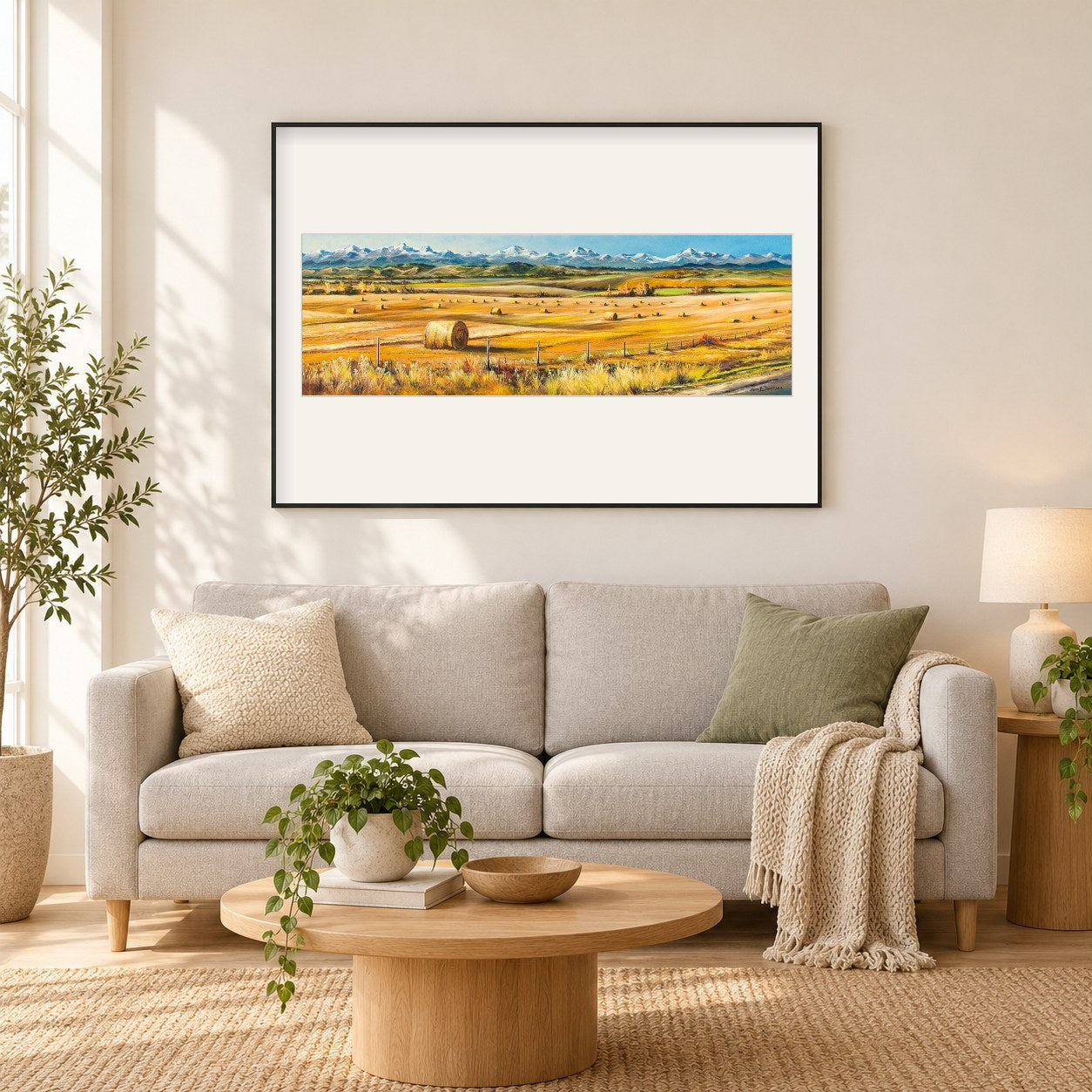 Späte Pracht- Kunst des Jonn Einerssen als gerahmtes Diamond Painting im Wohnzimmer