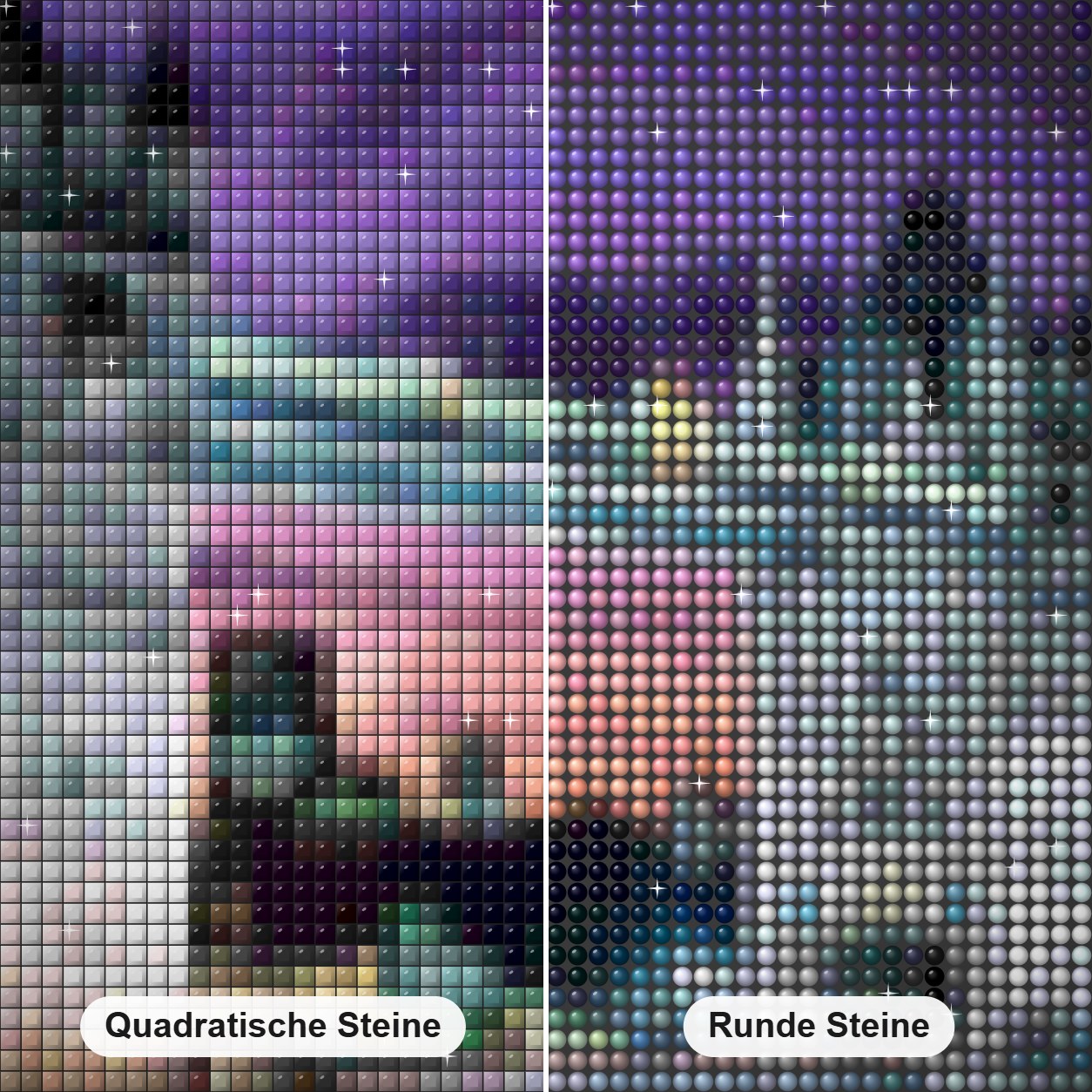 Londoner Turmbrücke Diamond Painting Nahaufnahme mit quadratischen und runden Steinen