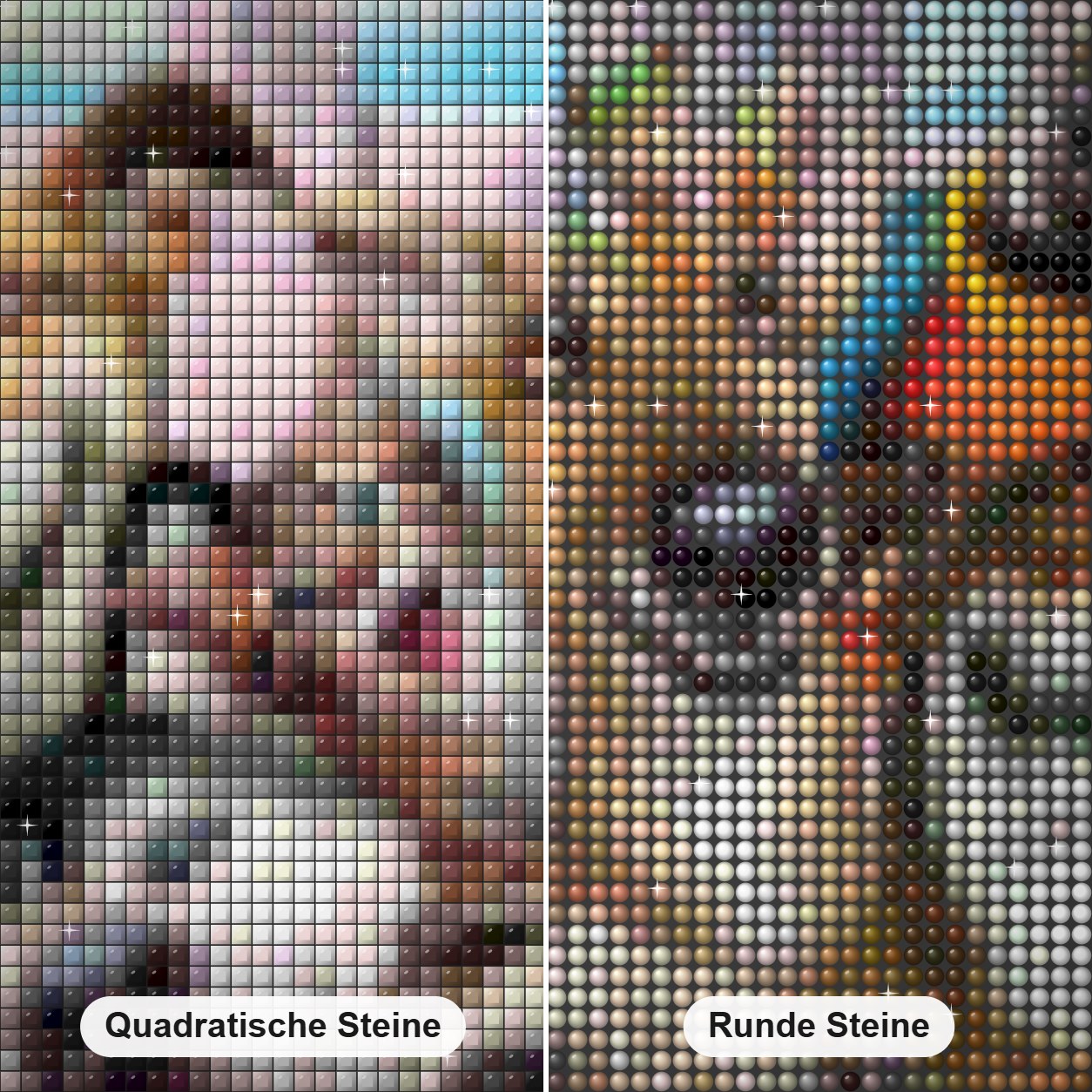 Lustige Tiere DIY Diamond Paintings Diamond Painting Nahaufnahme mit quadratischen und runden Steinen