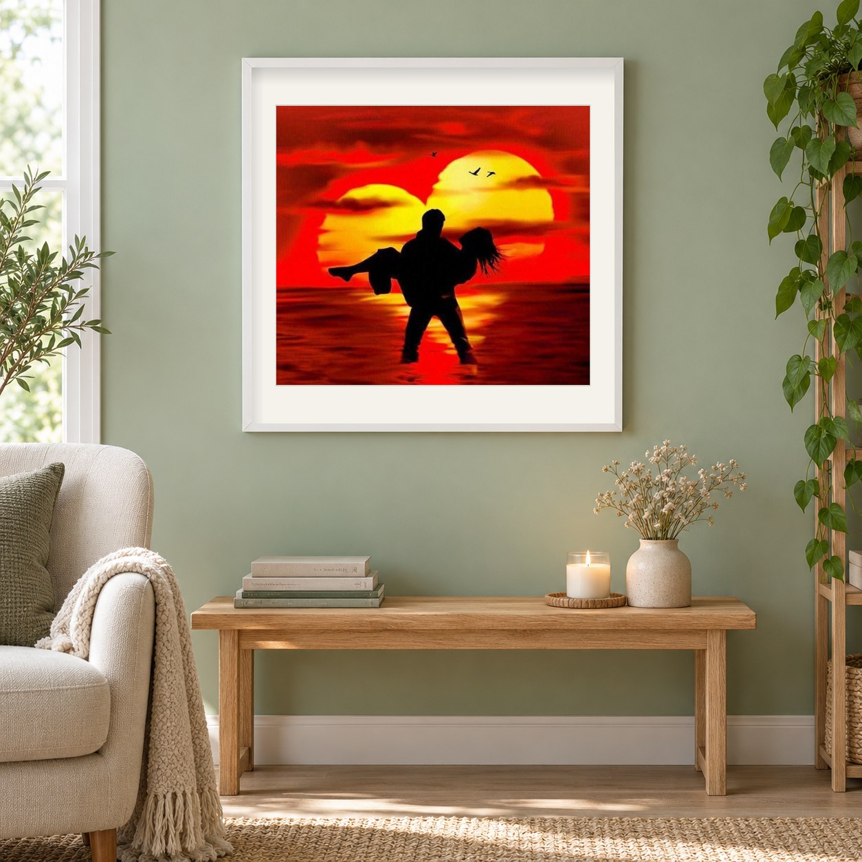 Magie der LiebDiamond Painting als gerahmtes Diamond Painting im Wohnzimmer