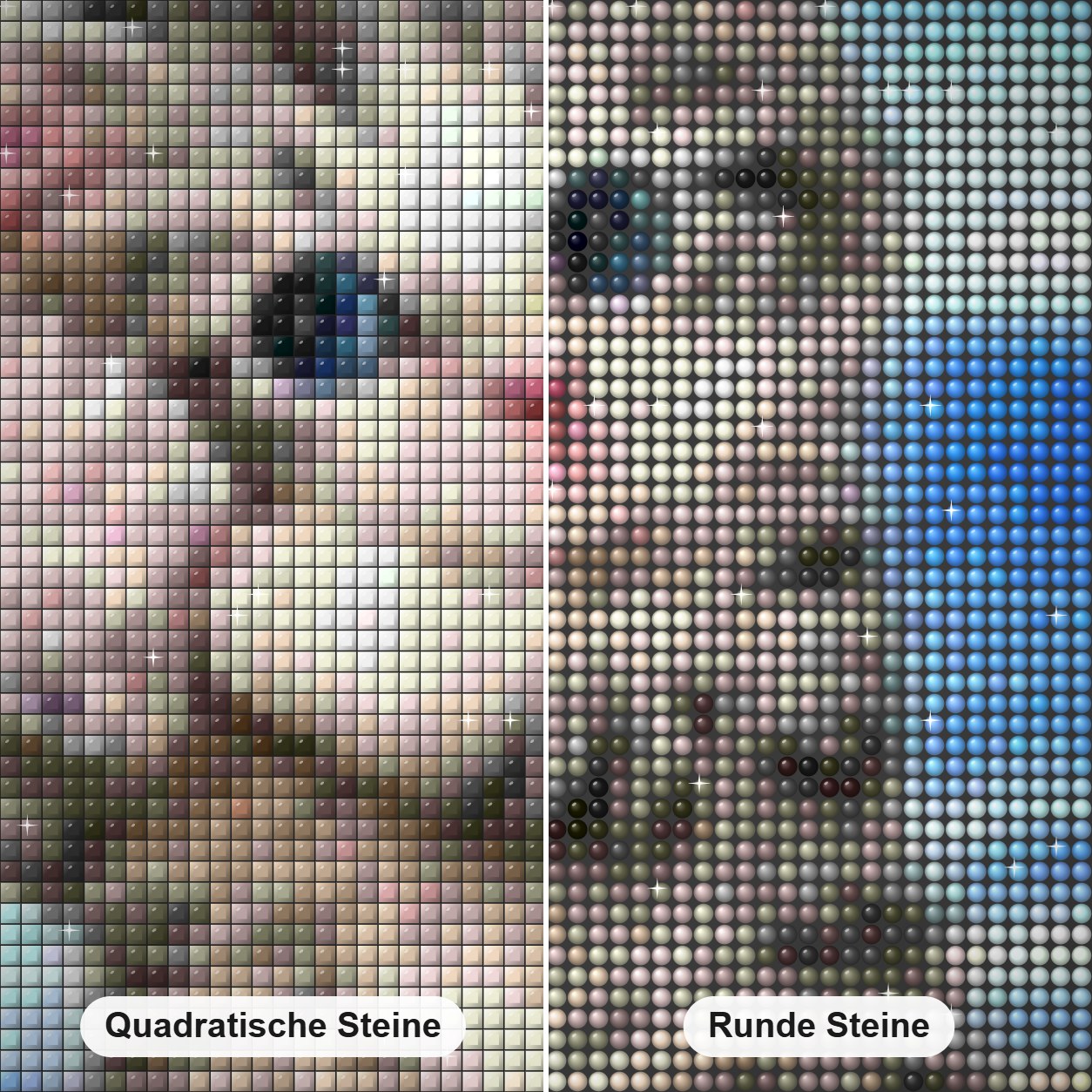 Malerei Kit für Katze am Strand Diamond Painting Nahaufnahme mit quadratischen und runden Steinen