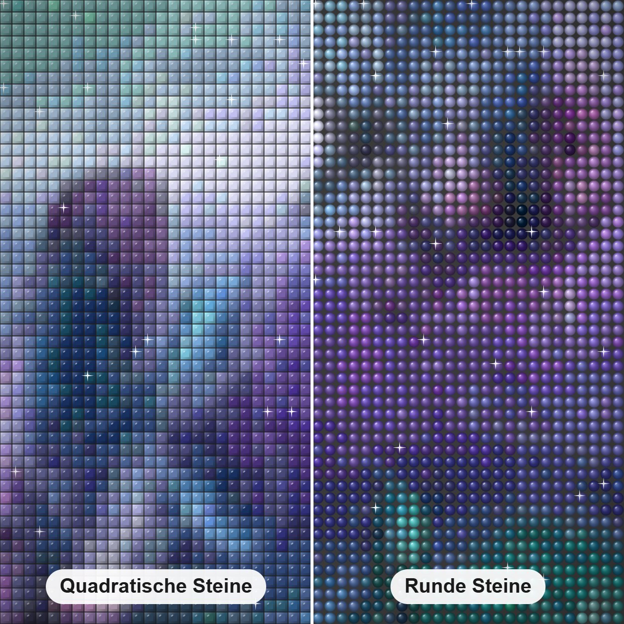 Marine Biology Diamond Painting Nahaufnahme mit quadratischen und runden Steinen
