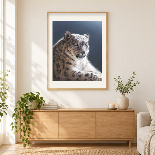 Mondschein - Kunst des Eric Wilson als gerahmtes Diamond Painting im Wohnzimmer