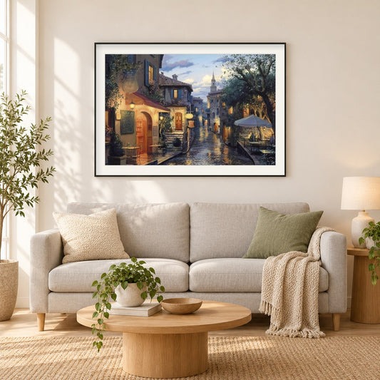 Nach dem Regen als gerahmtes Diamond Painting im Wohnzimmer