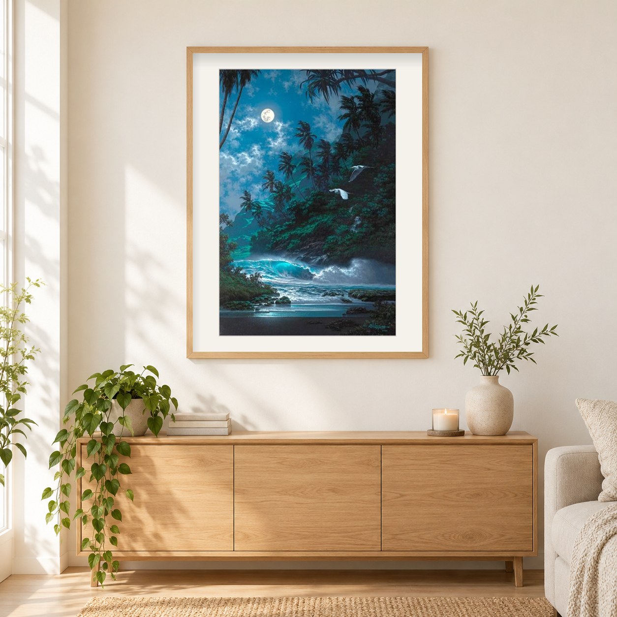 Natur & Sternenstaub Diamant als gerahmtes Diamond Painting im Wohnzimmer