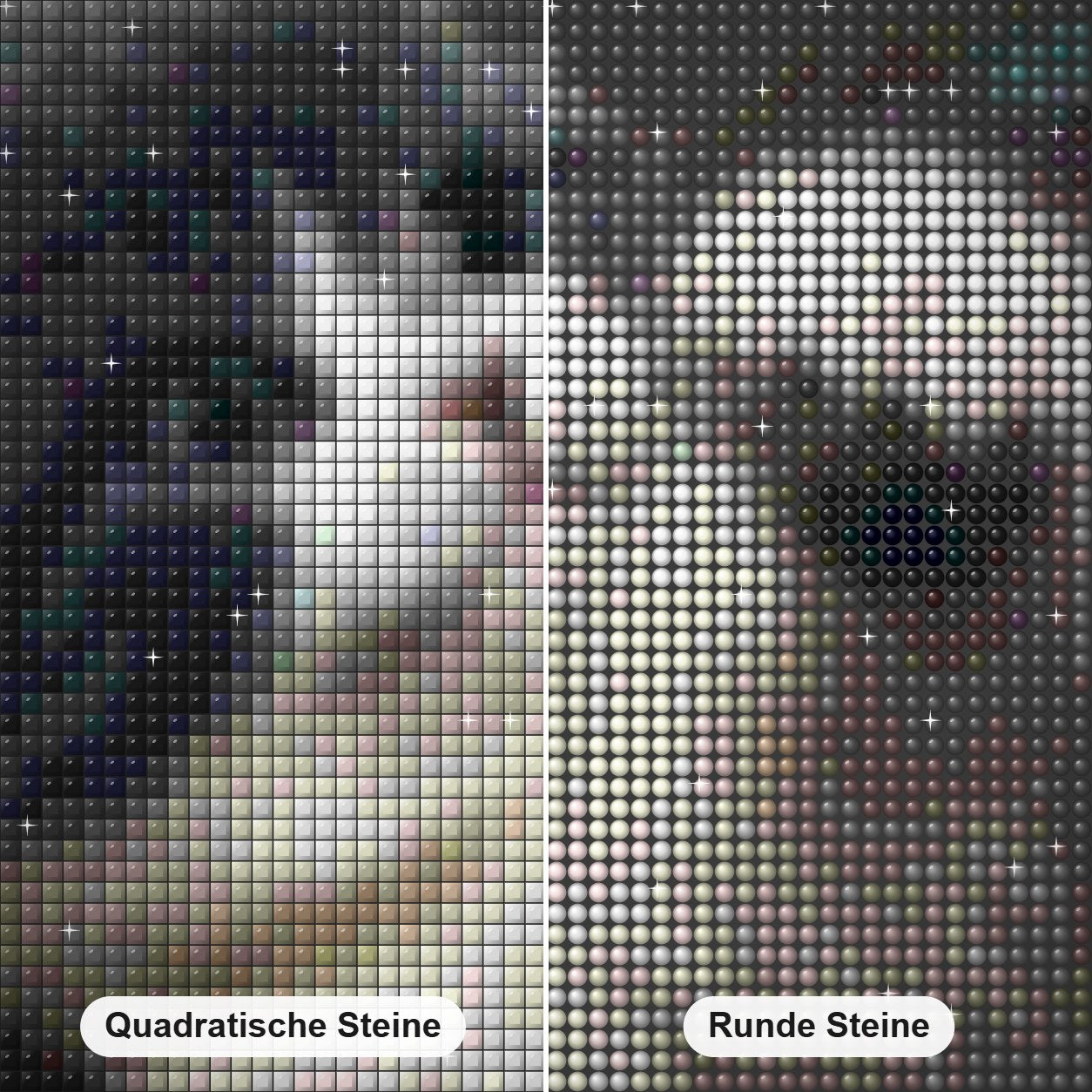 Nette Babykatze Diamond Painting Nahaufnahme mit quadratischen und runden Steinen