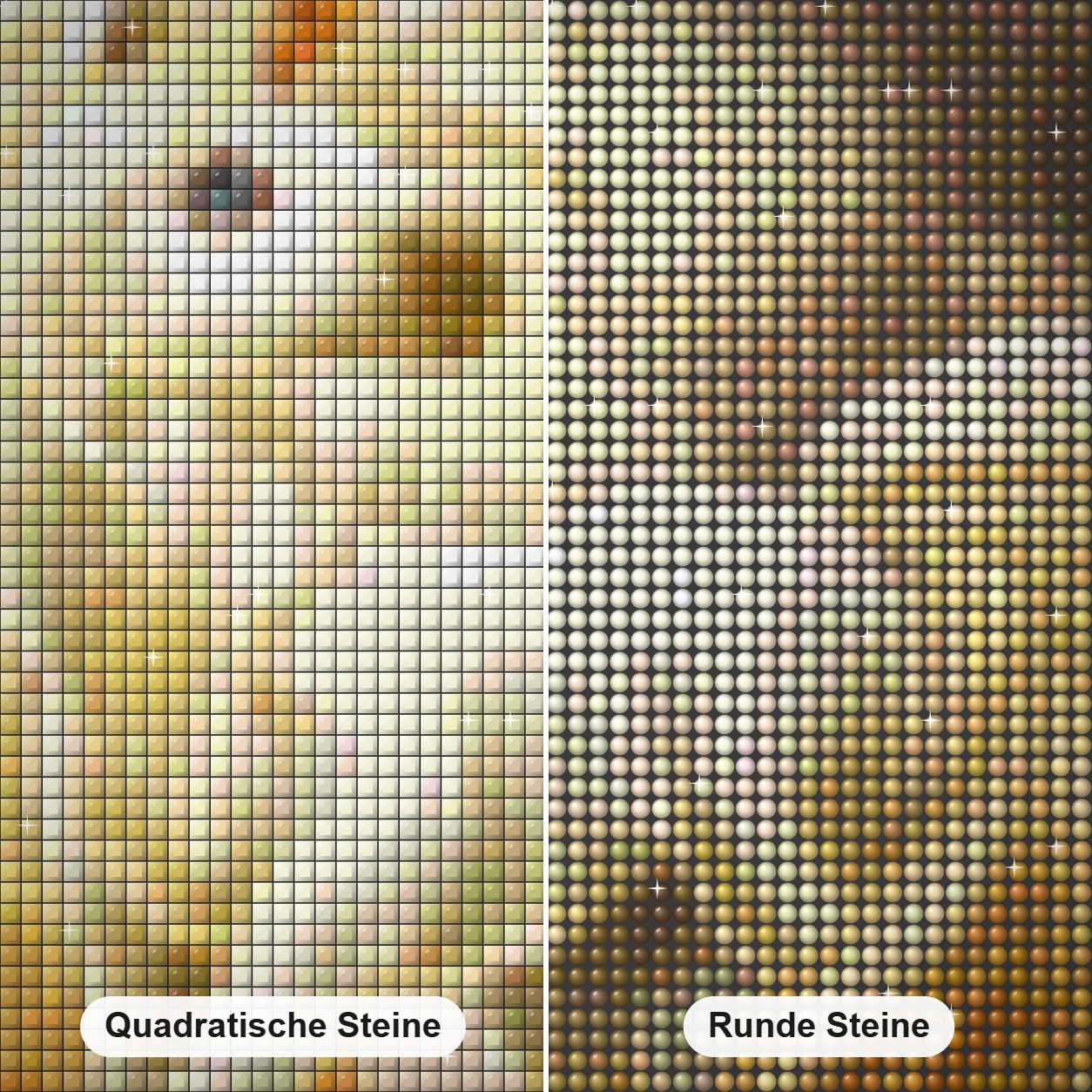 Süßes Baby Einhorn Diamond Painting Nahaufnahme mit quadratischen und runden Steinen