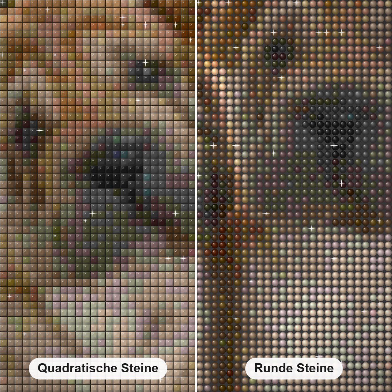 Nettes Hundepaar - Shar Pei Rasse Diamond Painting Nahaufnahme mit quadratischen und runden Steinen