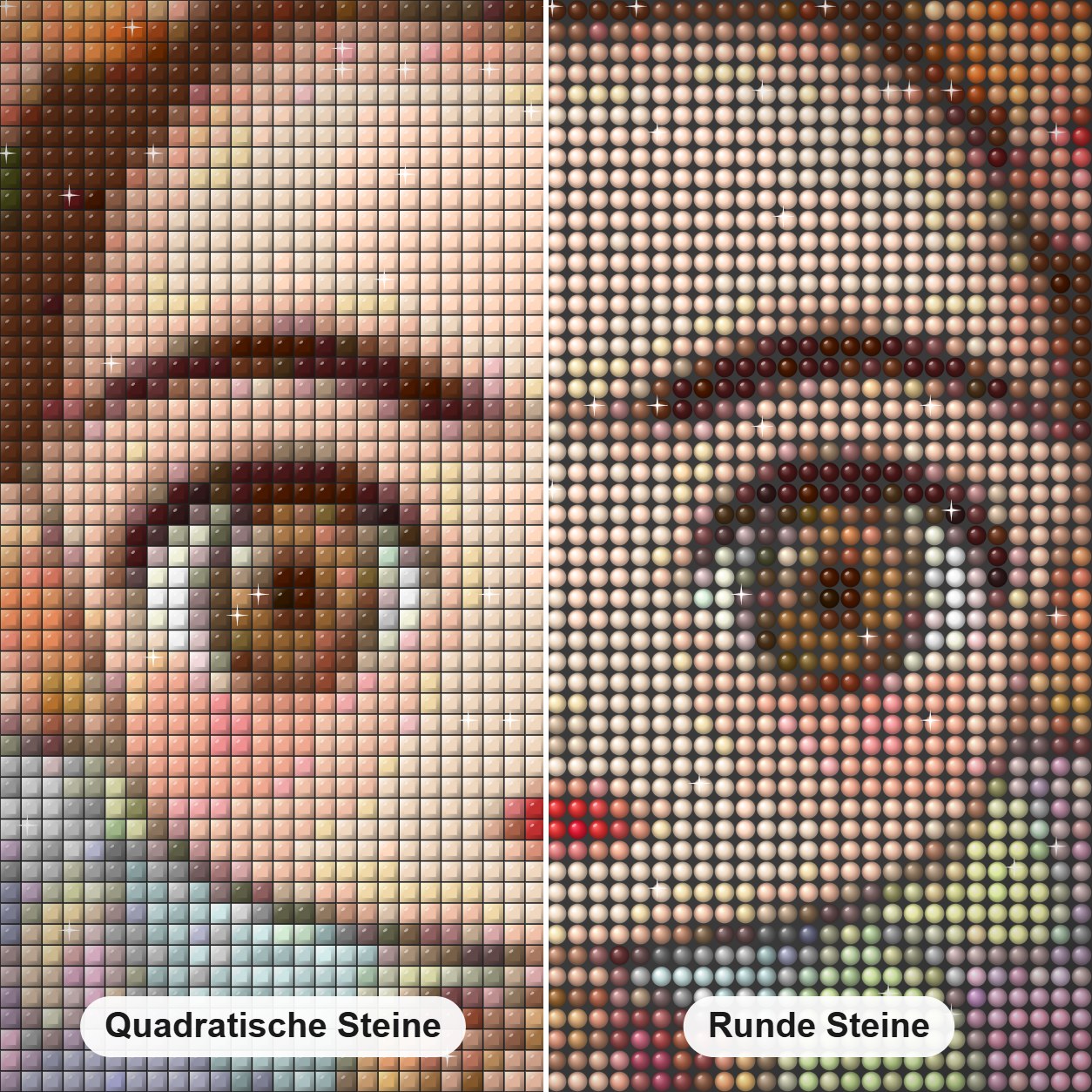 Nettes kleines Cartoon-Mädchen Diamond Painting Nahaufnahme mit quadratischen und runden Steinen