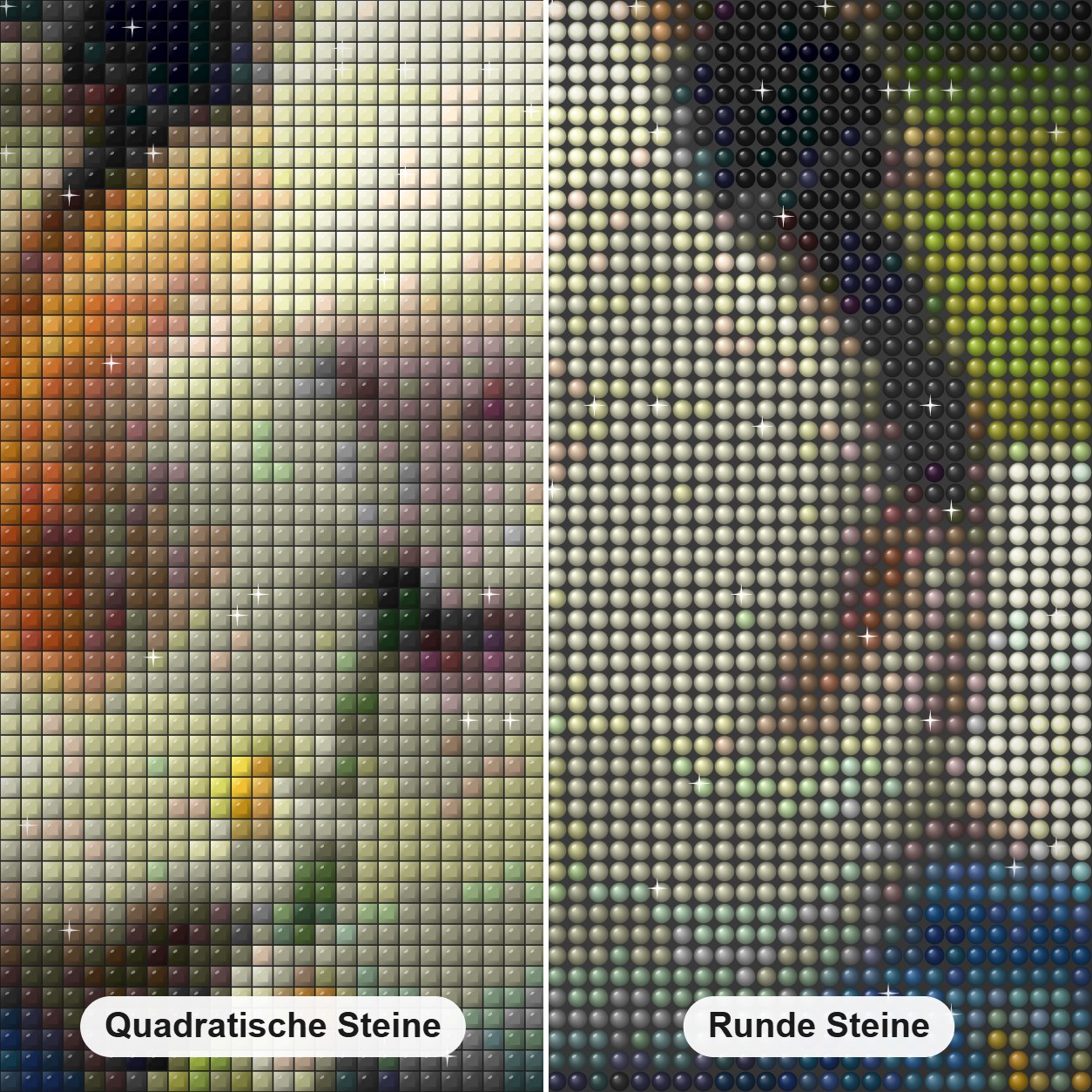 Nettes Meerschweinchen, das Blumen isst Diamond Painting Nahaufnahme mit quadratischen und runden Steinen
