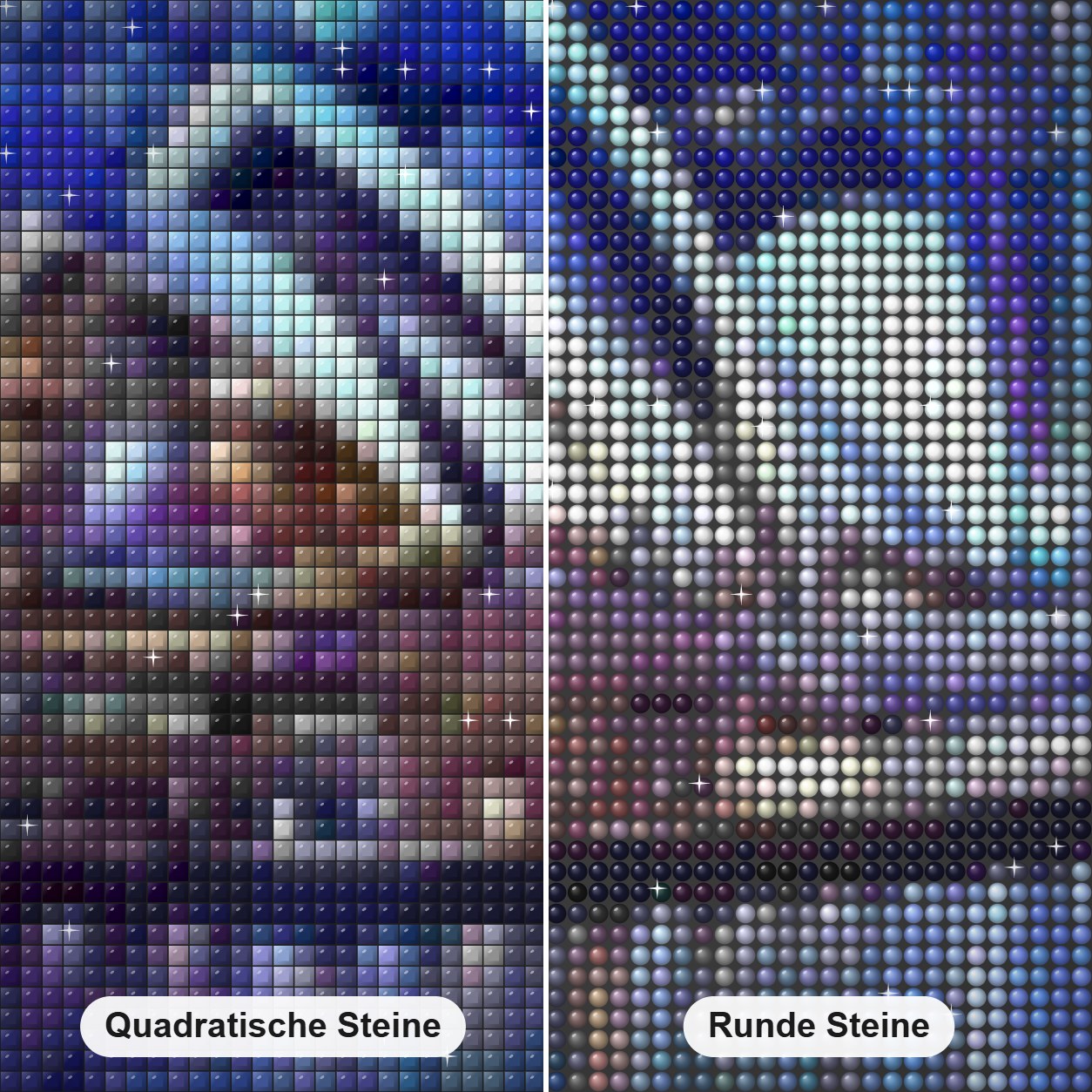 Opernhaus in Sydney Diamond Painting Nahaufnahme mit quadratischen und runden Steinen
