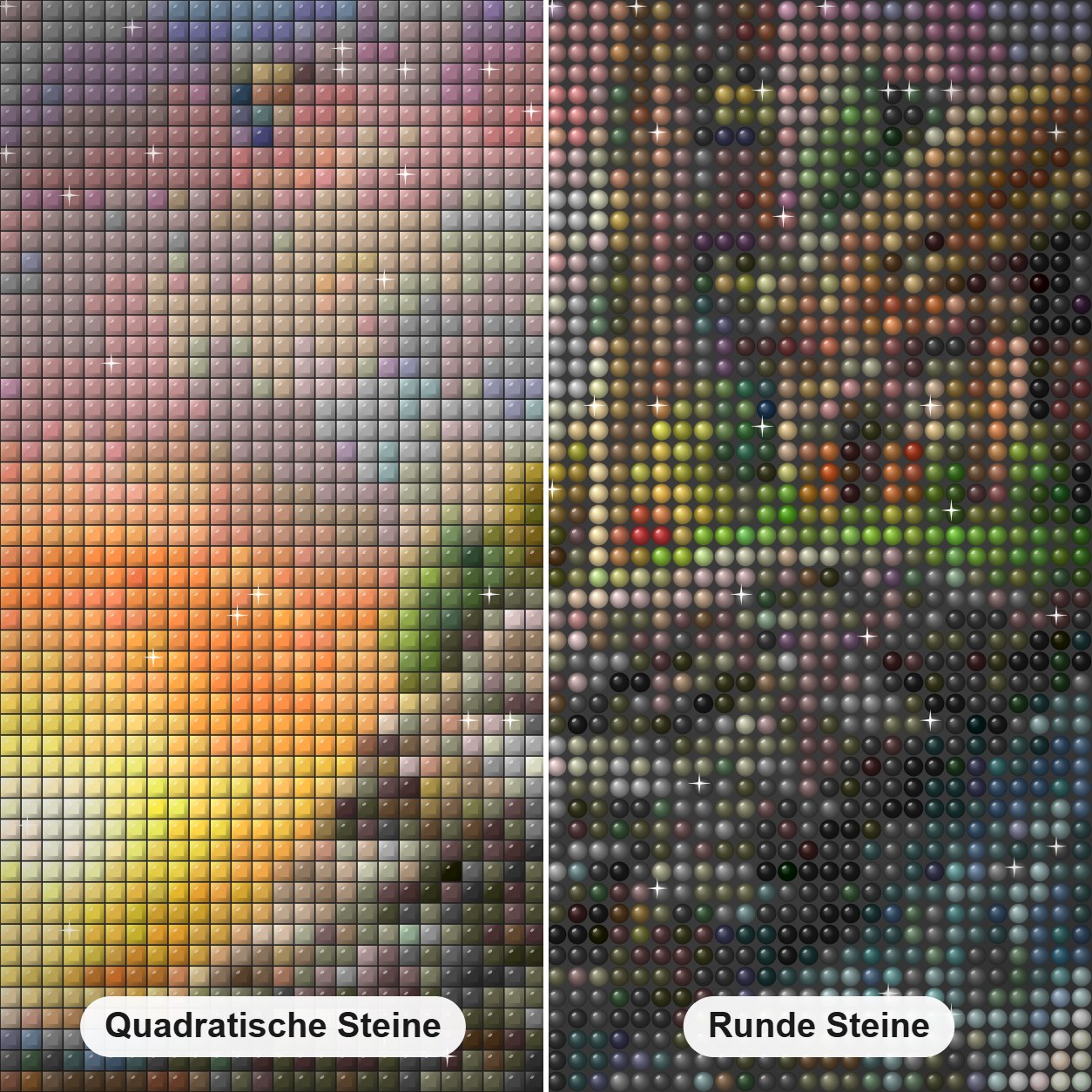 Ozeanwellen & Leuchtturm Diamond Painting Nahaufnahme mit quadratischen und runden Steinen