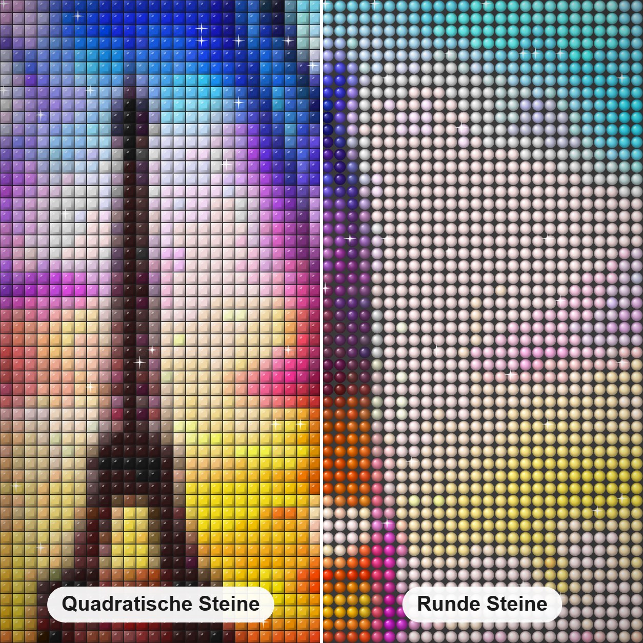 Paris Ansicht in Glasflasche Diamond Painting Nahaufnahme mit quadratischen und runden Steinen