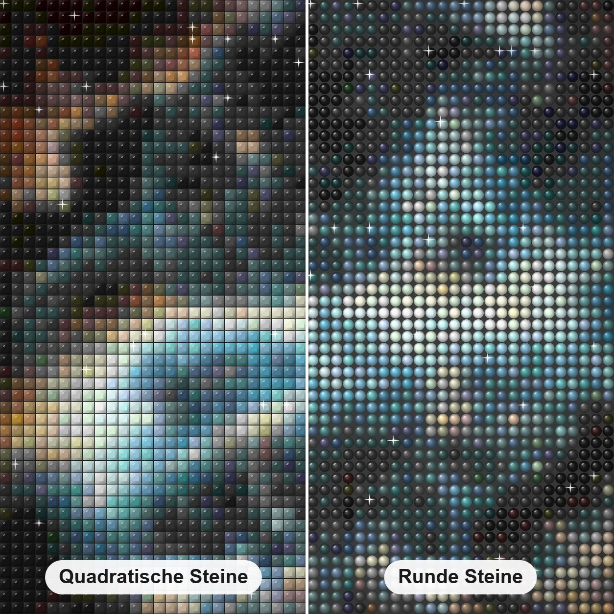 Planetary Nebula NGC 5189 Diamond Painting Nahaufnahme mit quadratischen und runden Steinen