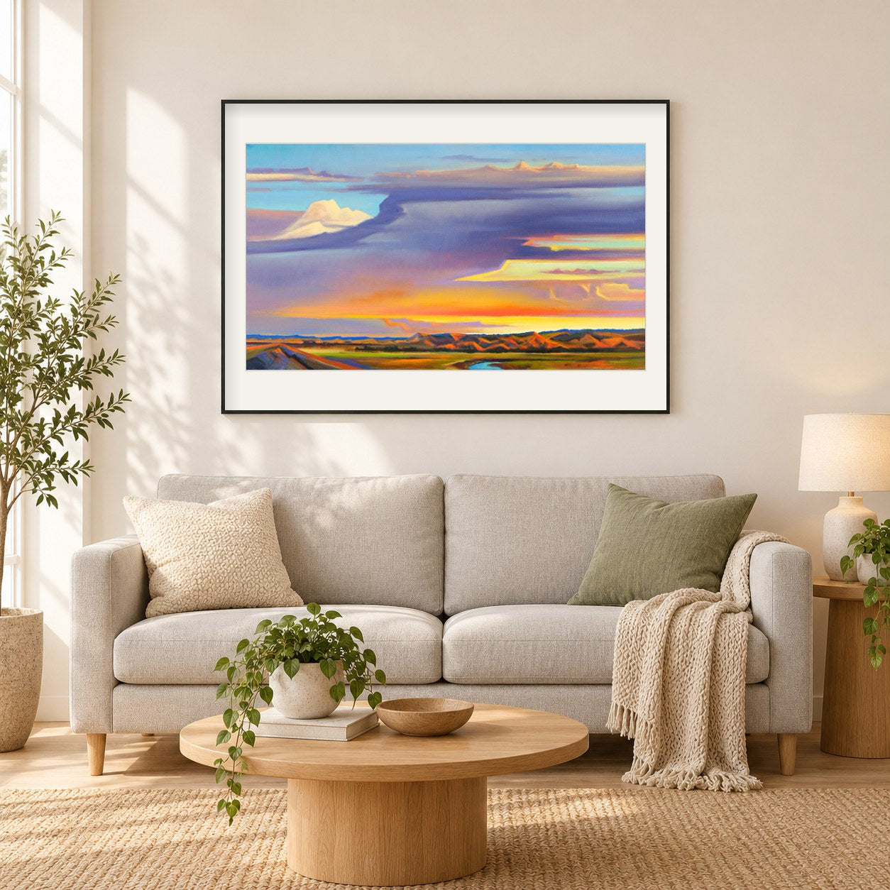 Qu'appelle-Winkel - Kunst des Jonn Einerssen als gerahmtes Diamond Painting im Wohnzimmer