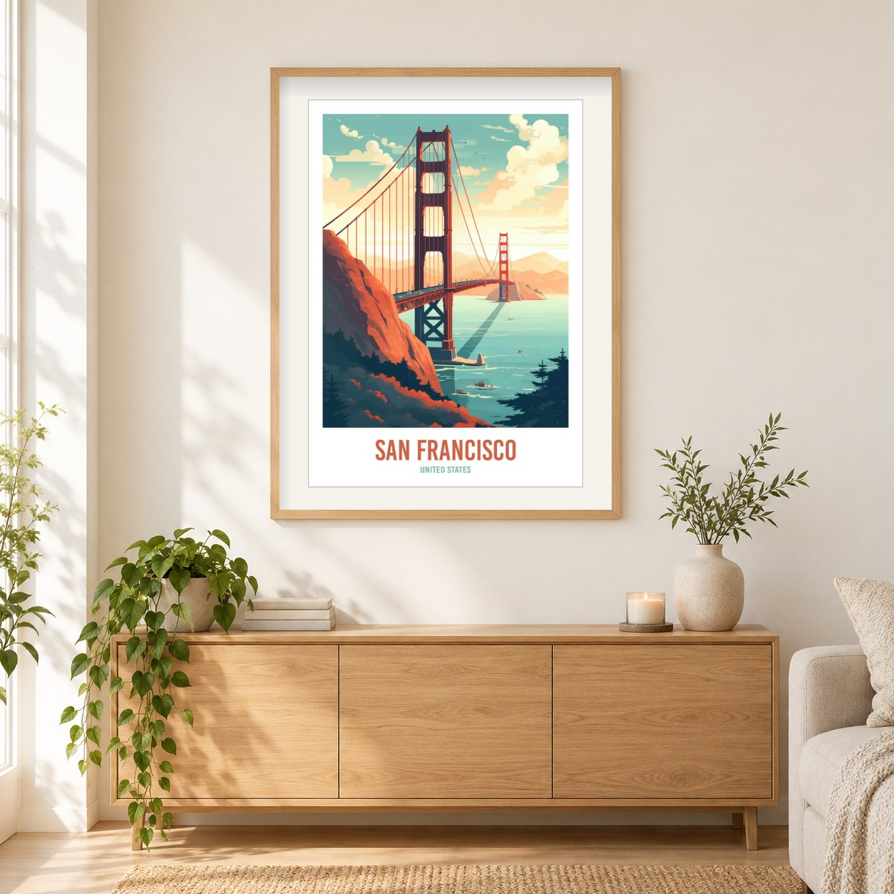 San Francisco, Vereinigte Staaten als gerahmtes Diamond Painting im Wohnzimmer