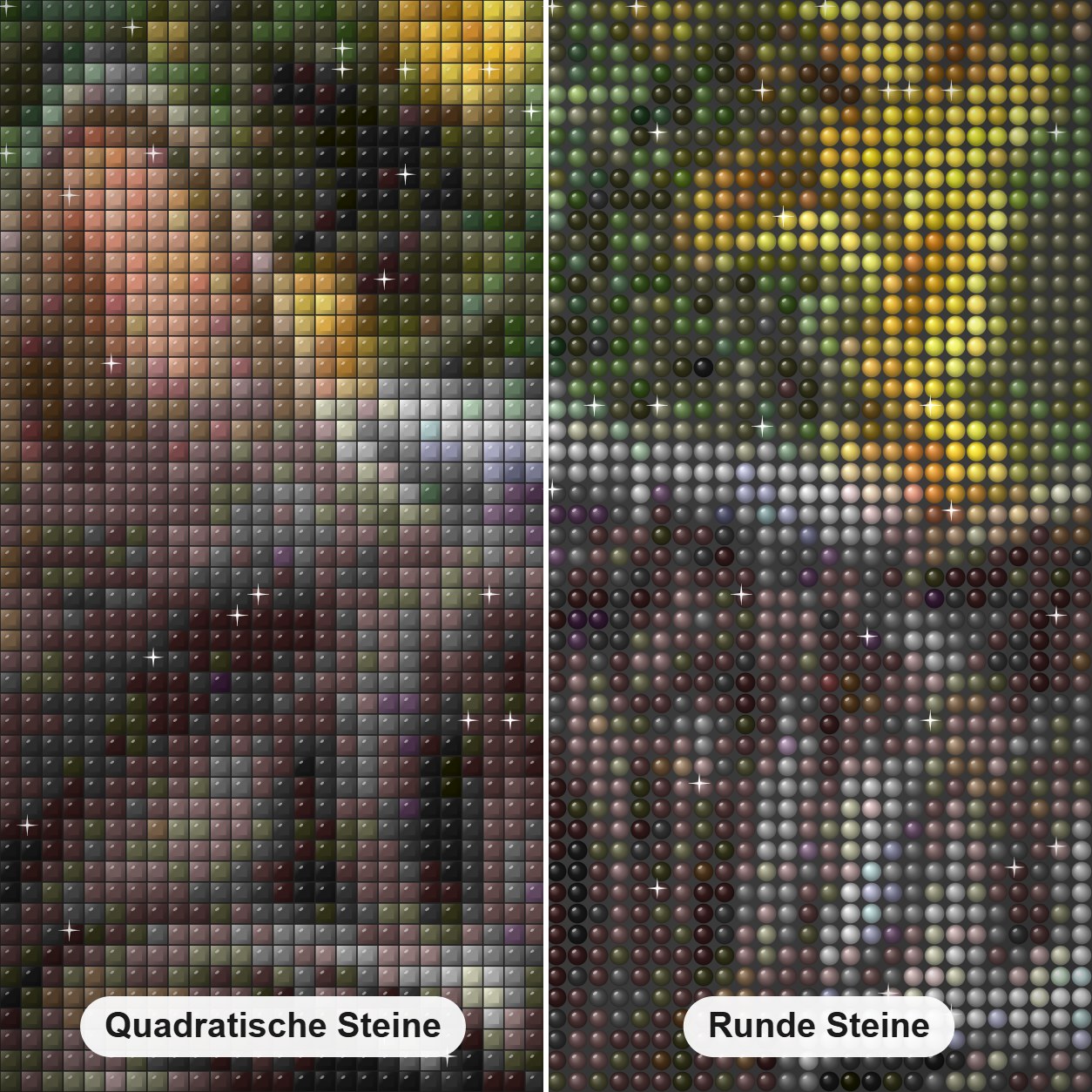 Schlafende Katze Diamond Painting Nahaufnahme mit quadratischen und runden Steinen
