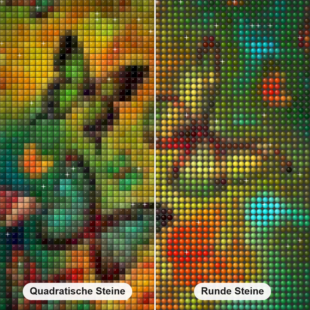 Schmetterling Königreich Diamond Painting Nahaufnahme mit quadratischen und runden Steinen