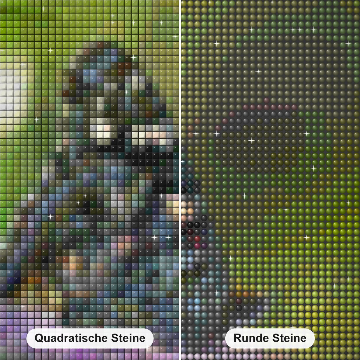 Schmetterling Nahaufnahme Diamond Painting Nahaufnahme mit quadratischen und runden Steinen