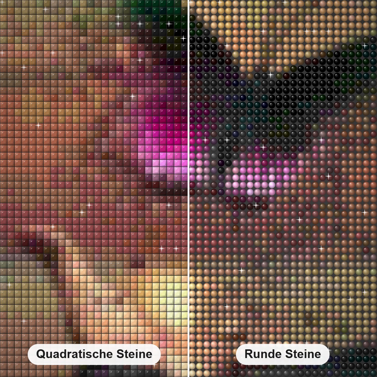 Schöner Schmetterling frei zu fliegen Diamond Painting Nahaufnahme mit quadratischen und runden Steinen
