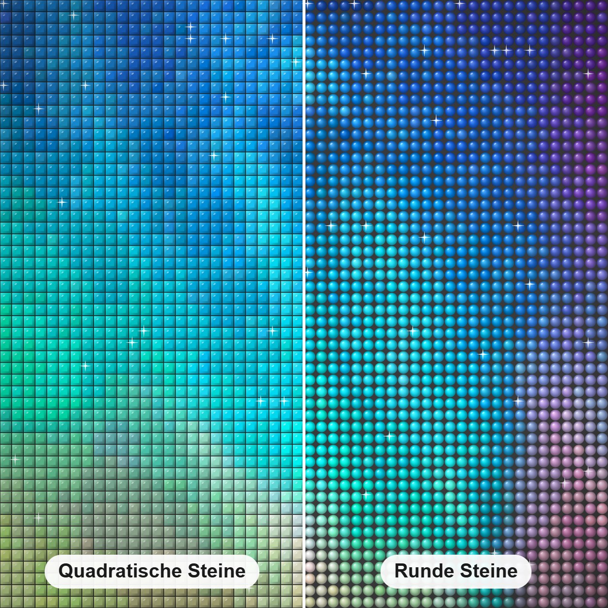 Schönheit von Aurora Australis Diamond Painting Nahaufnahme mit quadratischen und runden Steinen