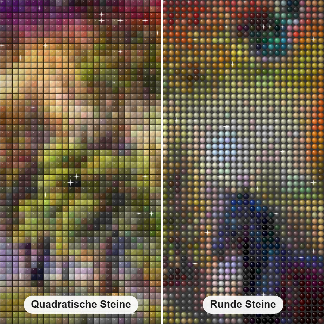 Schwarzes Pferd & landschaftliche Schönheit Diamond Painting Nahaufnahme mit quadratischen und runden Steinen