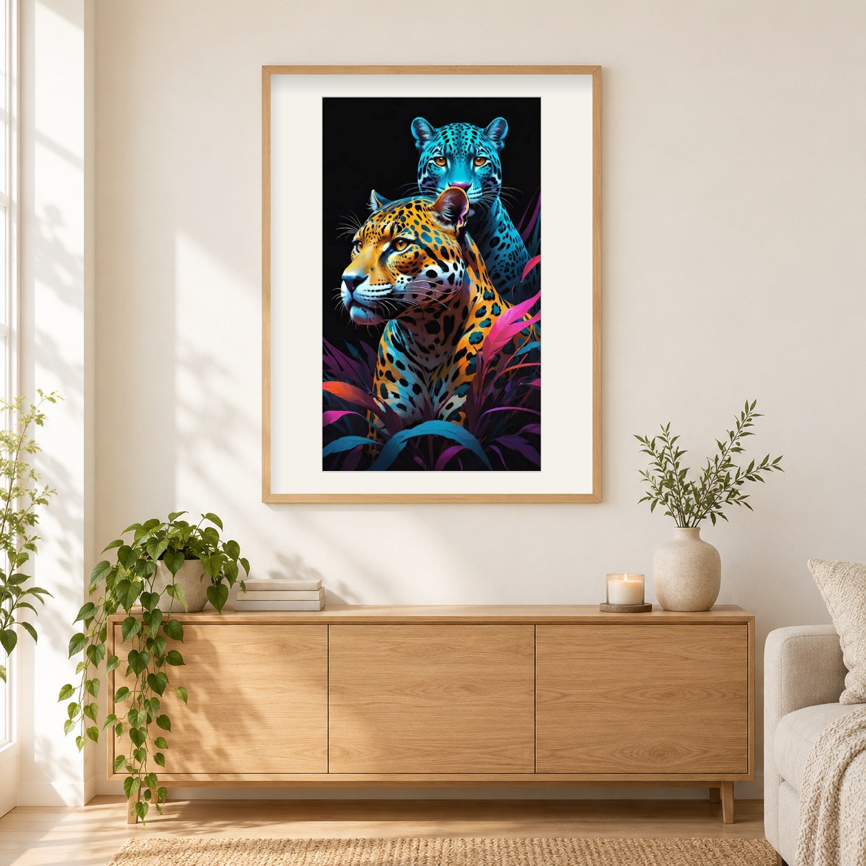Schatten der Wildnis  Diamond Art als gerahmtes Diamond Painting im Wohnzimmer