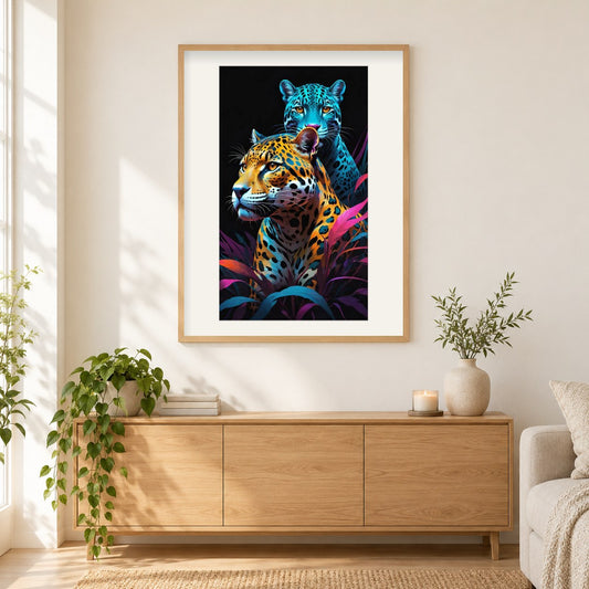 Schatten der Wildnis Diamond Art als gerahmtes Diamond Painting im Wohnzimmer