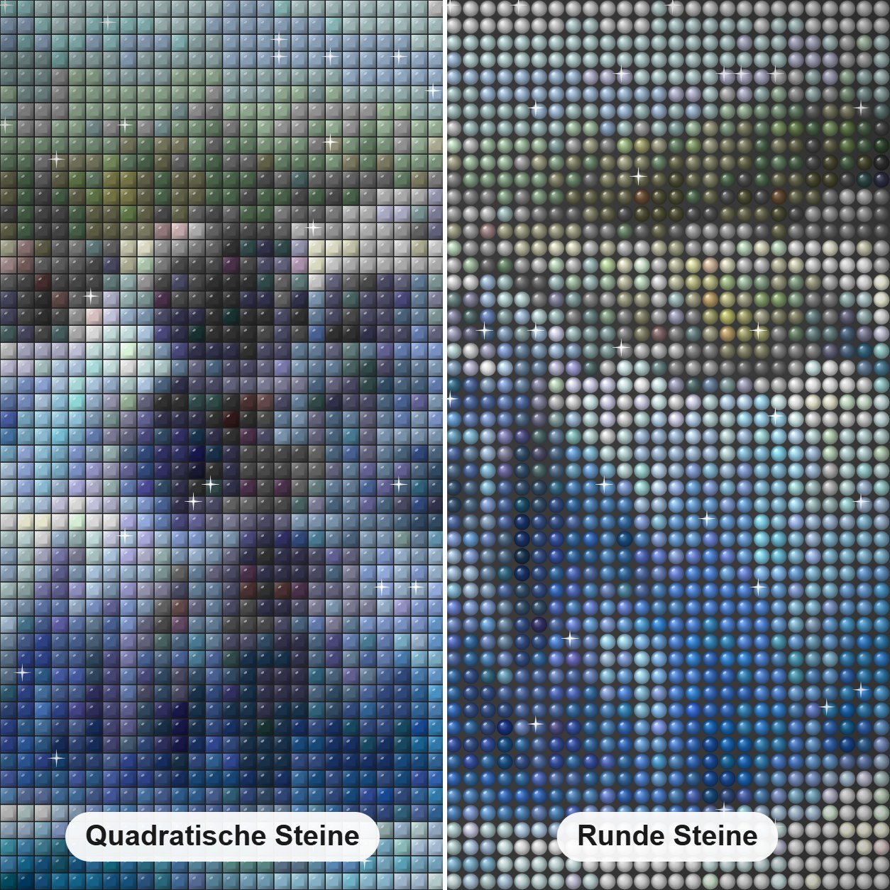 Sheep River Falls - Kunst des Linda Wilder Diamond Painting Nahaufnahme mit quadratischen und runden Steinen