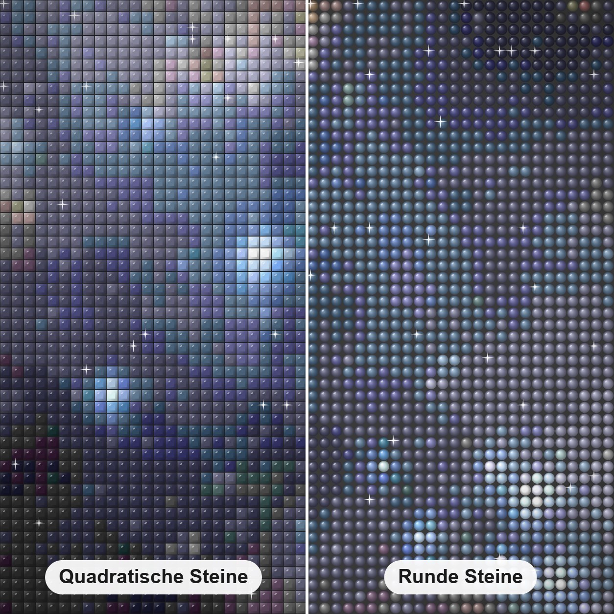 Small Magellanic Cloud NGC-602 Diamond Painting Nahaufnahme mit quadratischen und runden Steinen
