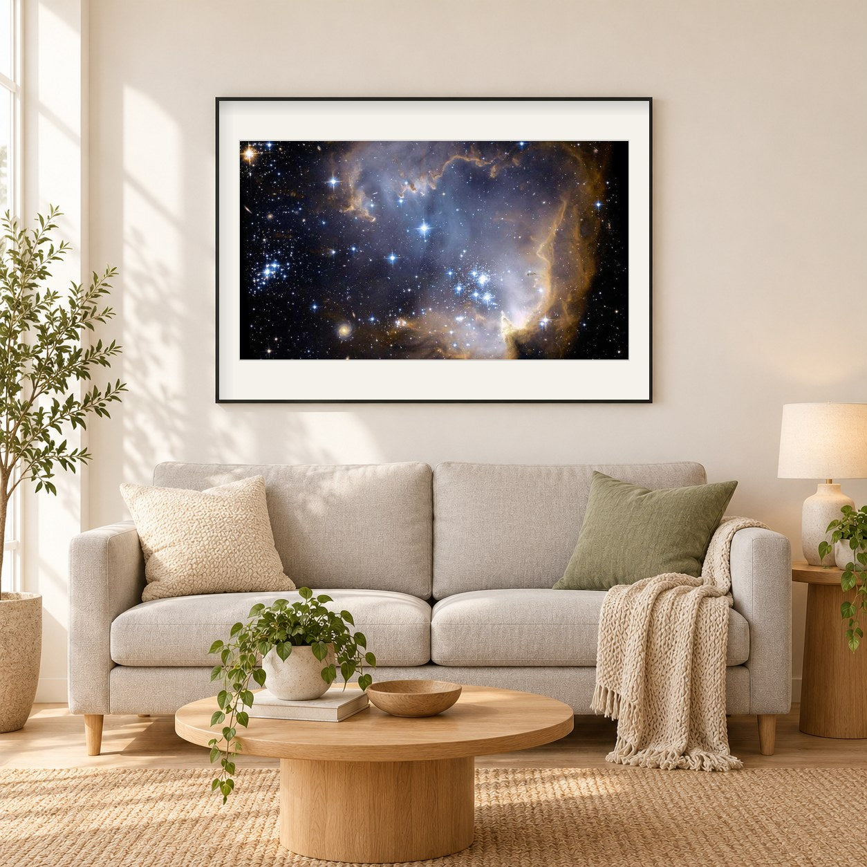 Small Magellanic Cloud NGC-602 als gerahmtes Diamond Painting im Wohnzimmer