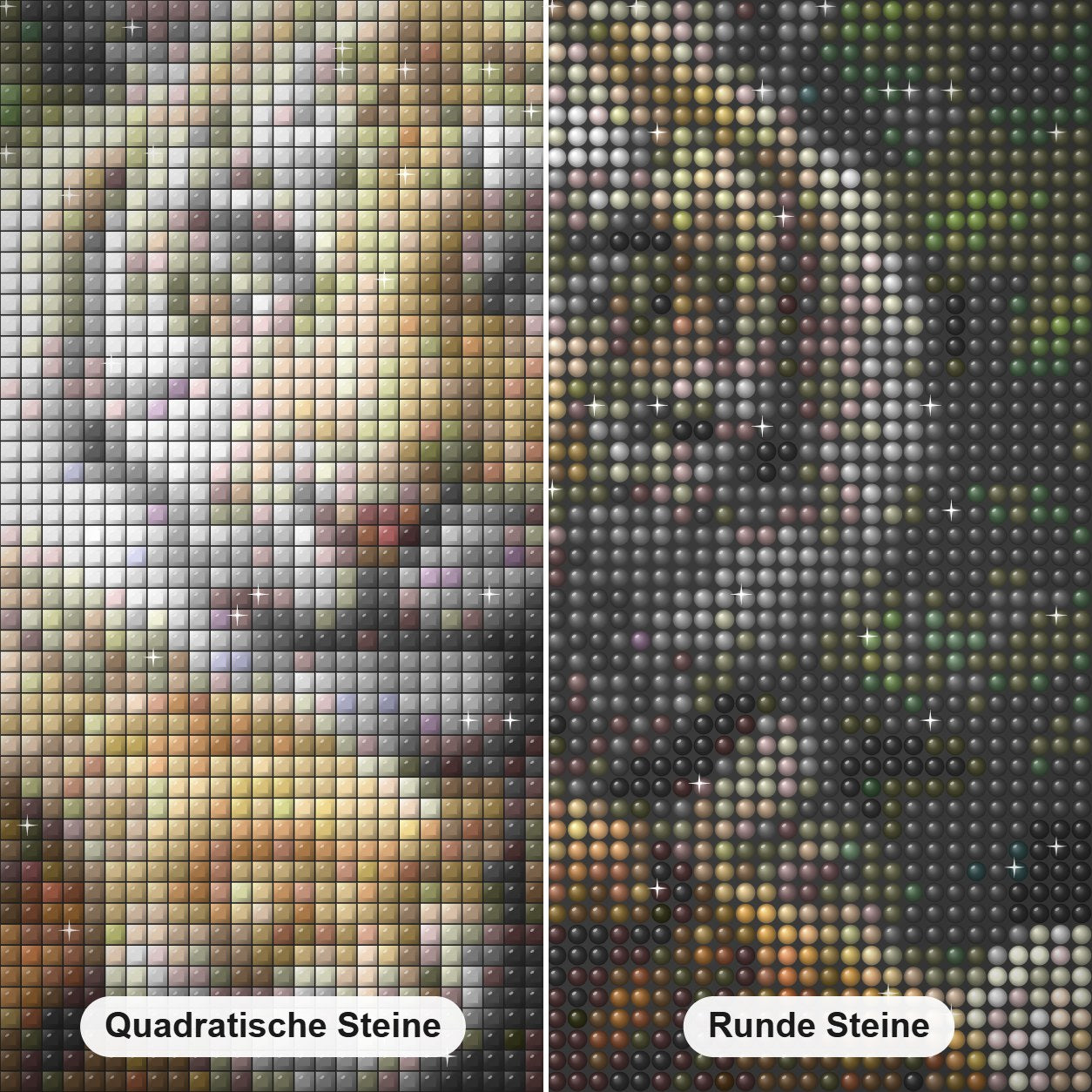 Sumatra-Tigerjunges und Mutter -  Kunst des Eric Wilson Diamond Painting Nahaufnahme mit quadratischen und runden Steinen