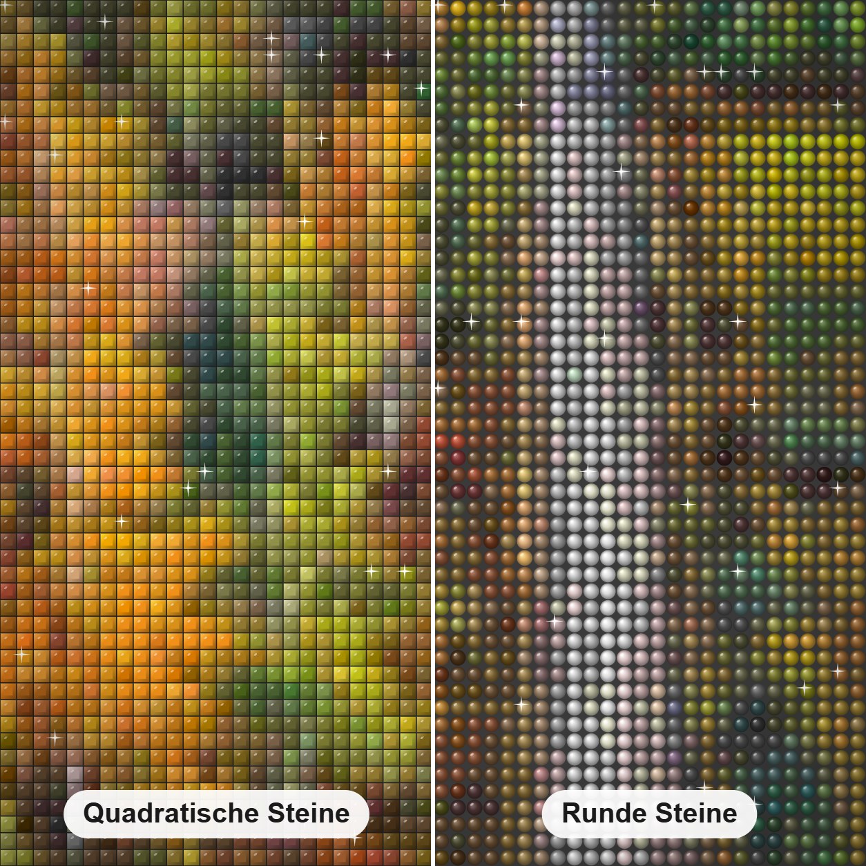 Sonntagsfahrt - Kunst des Jonn Einerssen Diamond Painting Nahaufnahme mit quadratischen und runden Steinen