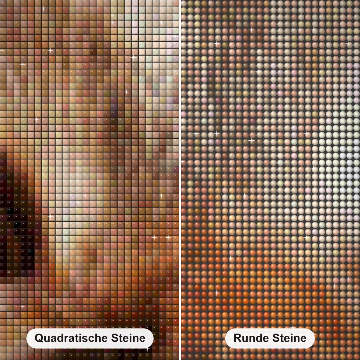 Super süße Katze mit großen Augen Diamond Painting Nahaufnahme mit quadratischen und runden Steinen