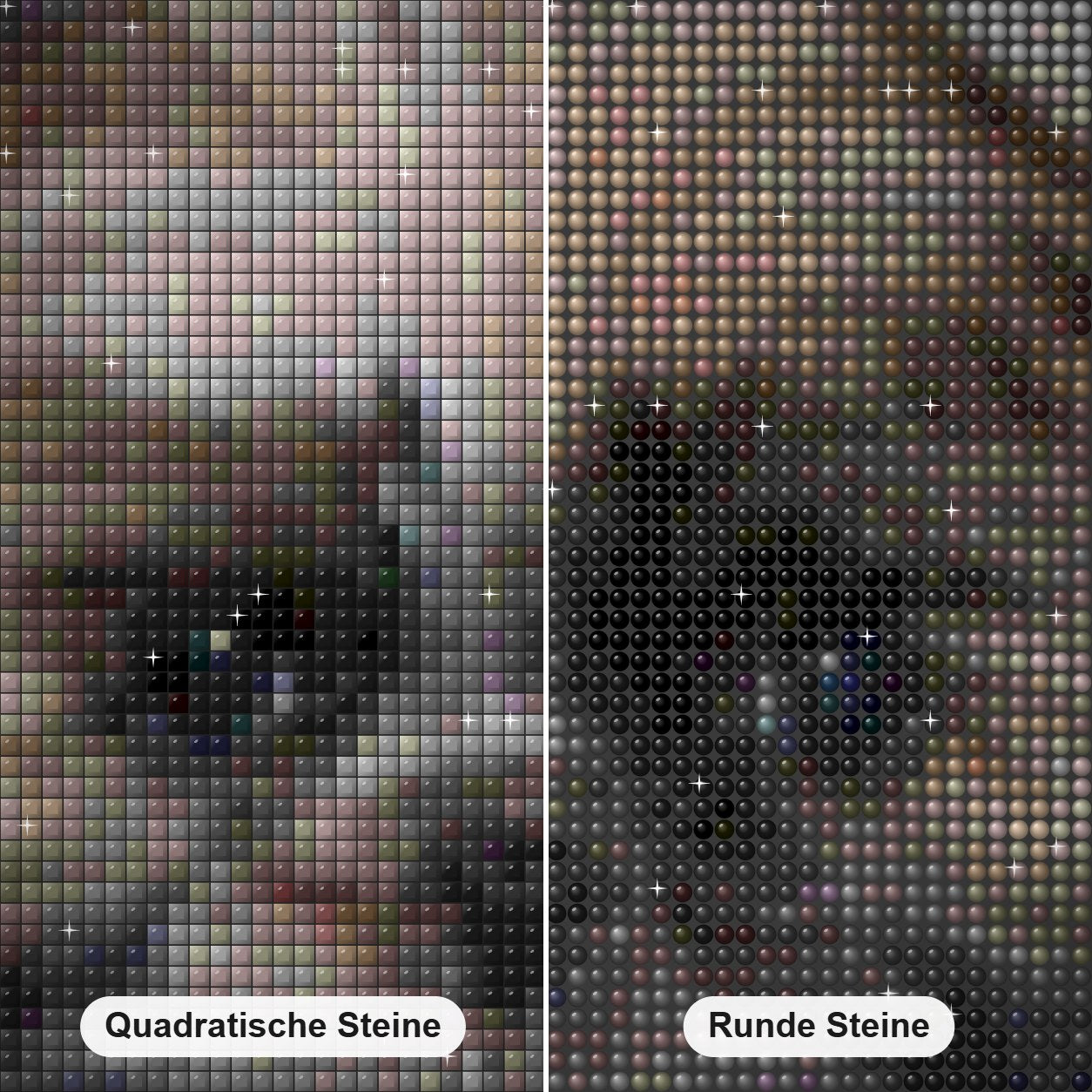 Süß shih tzu hund Diamond Painting Nahaufnahme mit quadratischen und runden Steinen
