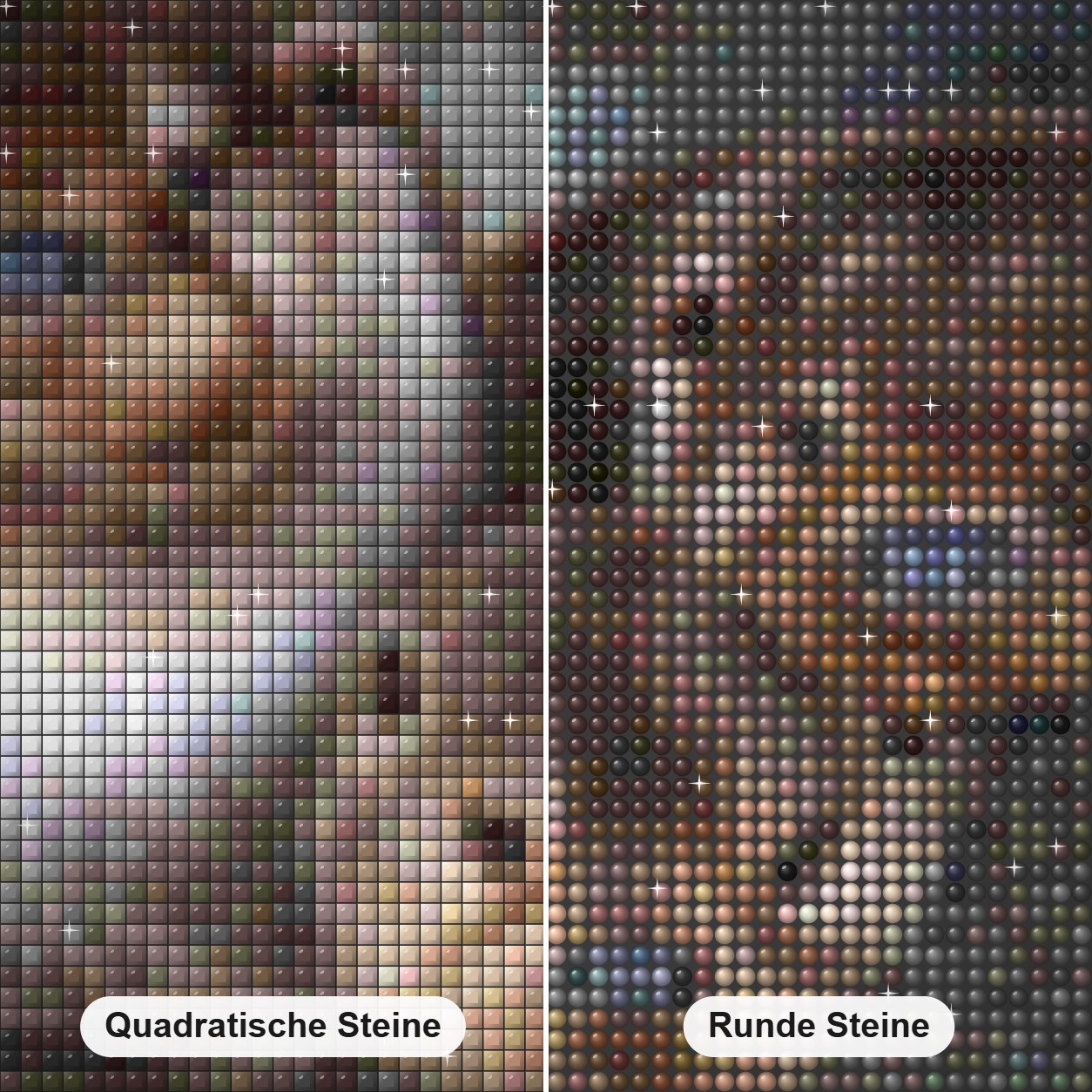 Süße Otterbabys Diamond Painting Nahaufnahme mit quadratischen und runden Steinen