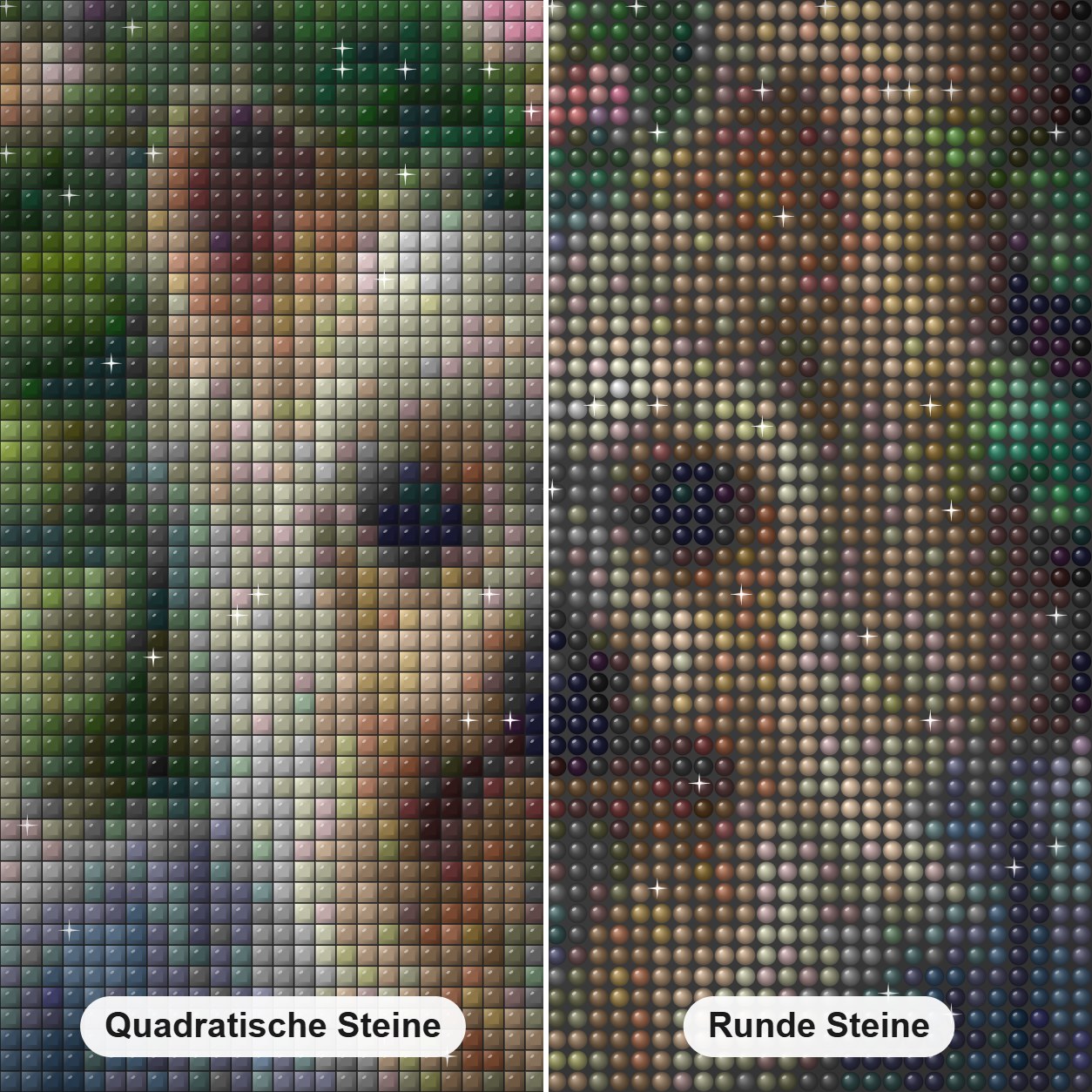 Süßer Yorkshire Terrier Diamond Painting Nahaufnahme mit quadratischen und runden Steinen