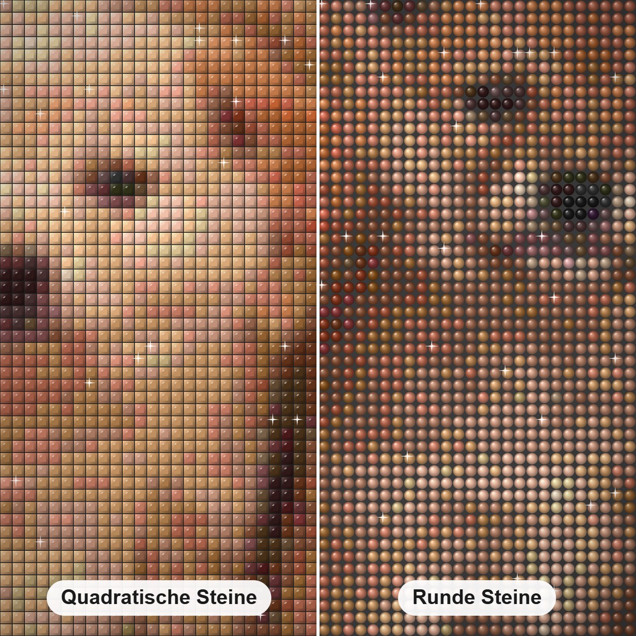 Süßeste Welpen Diamond Painting Nahaufnahme mit quadratischen und runden Steinen
