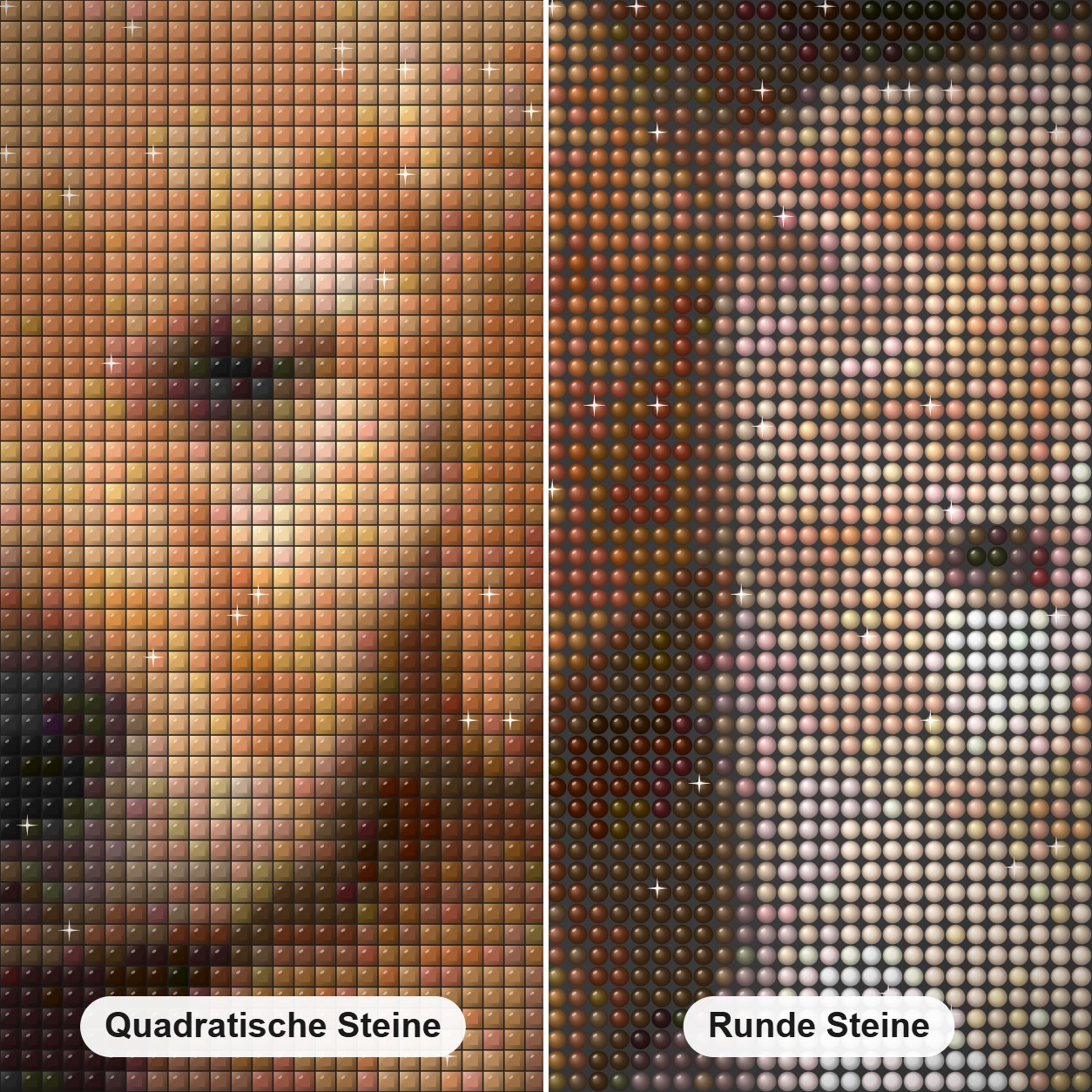 Süßester Hund & Katze Diamond Painting Nahaufnahme mit quadratischen und runden Steinen
