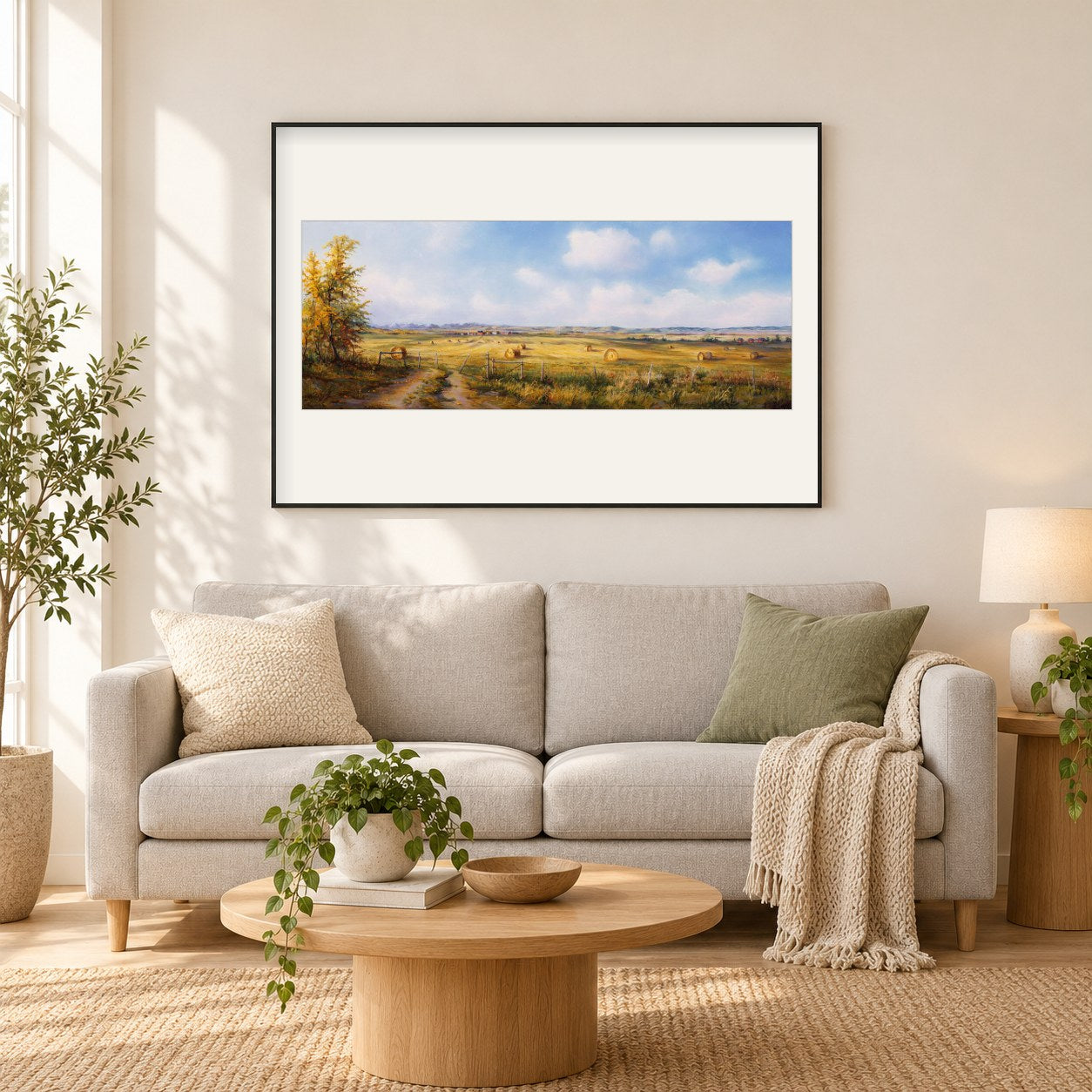 Die Versammlung - Kunst des Jonn Einerssen als gerahmtes Diamond Painting im Wohnzimmer