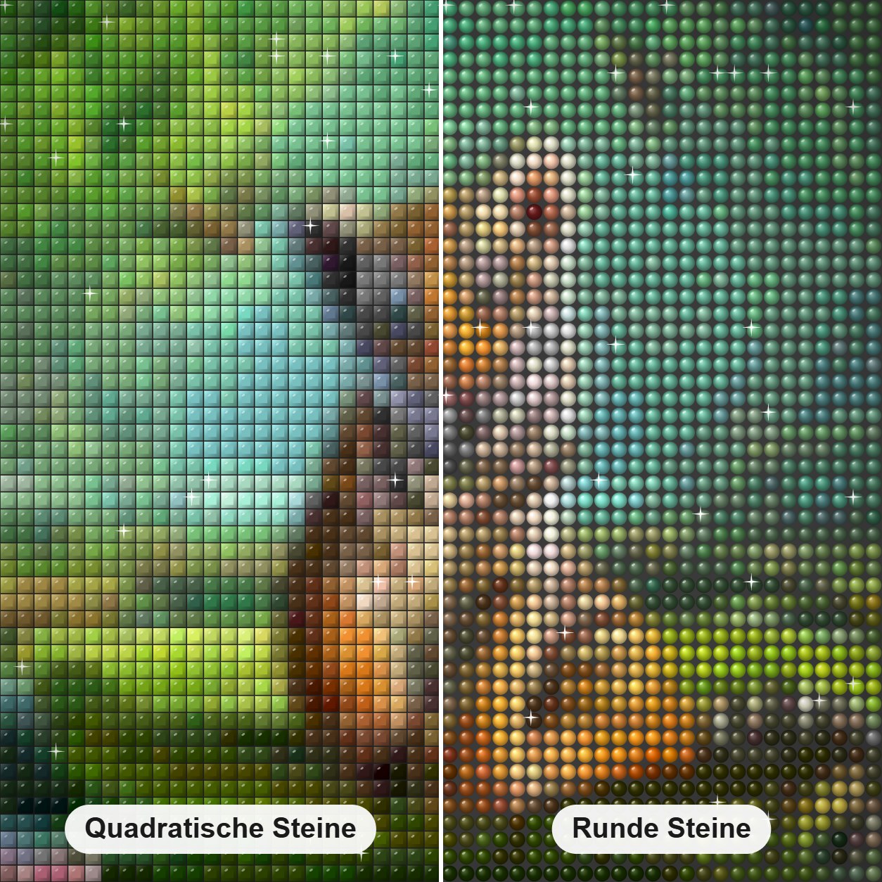 Tiger sitzen im Wasser Pfund Diamond Painting Nahaufnahme mit quadratischen und runden Steinen