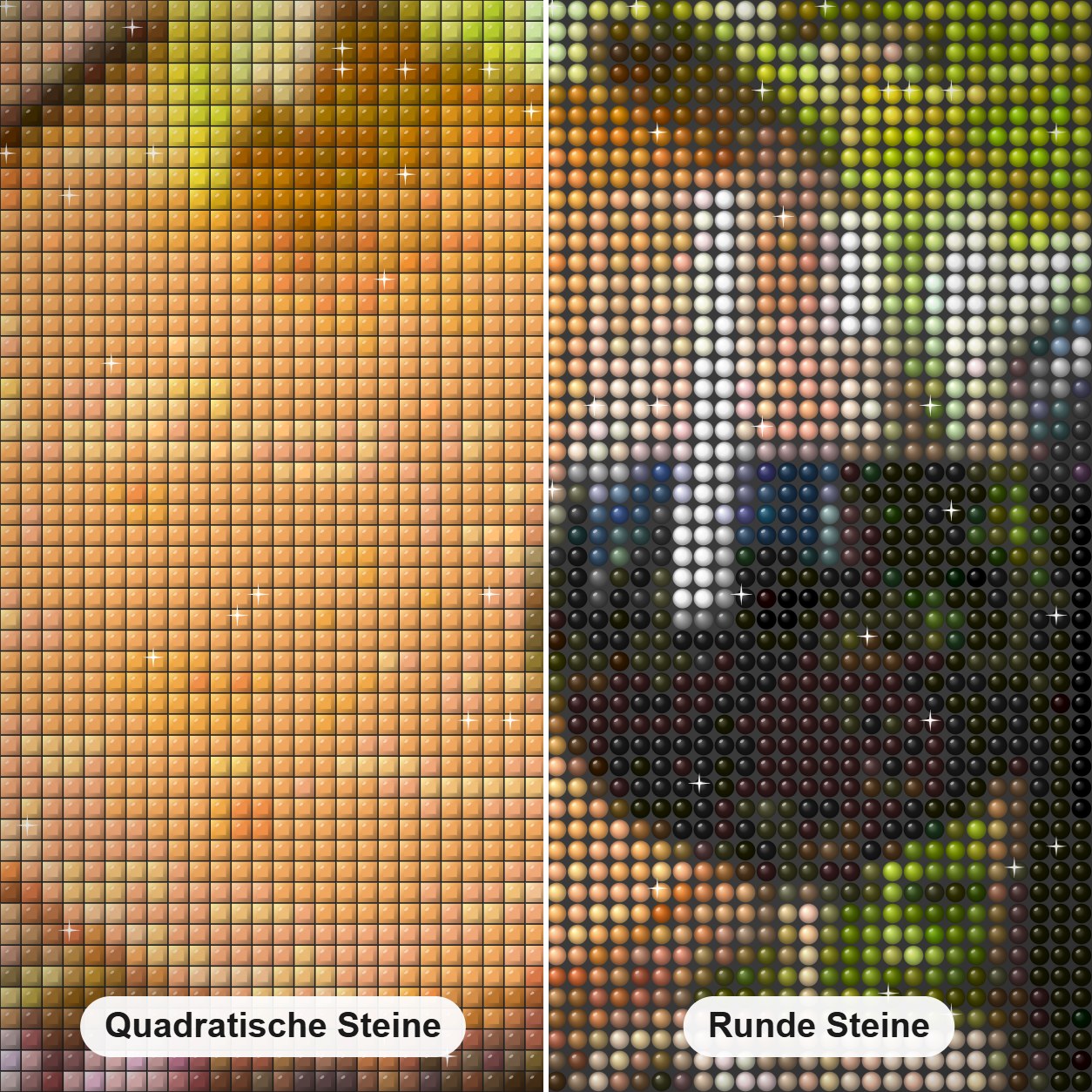 Trauben und Wein Diamond Painting Nahaufnahme mit quadratischen und runden Steinen