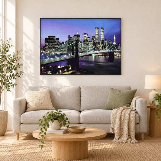 Turmbrücke in London als gerahmtes Diamond Painting im Wohnzimmer